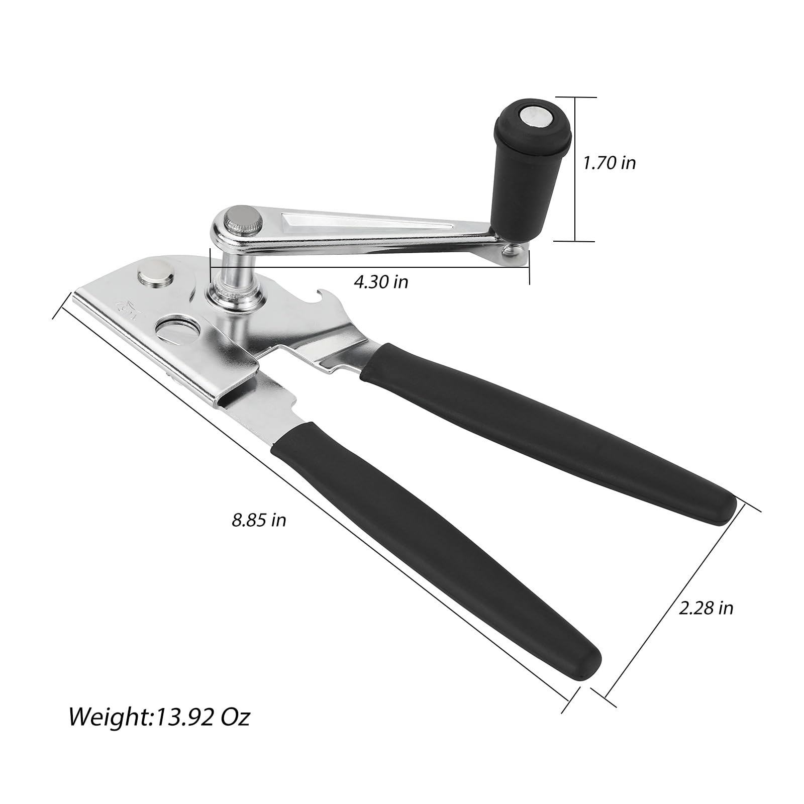 Apriscatole a manovella manuale Nufr, resistente con manici lunghi rivestiti in gomma