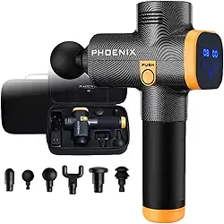 Pistola Massageadora Phoenix A2 Profissional 20 Velocidades 6 Ponteiras