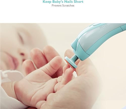 Miniatura 7 de bebé eléctrica cortadora de uñas, nueva generación actualizada multifuncional de cortauñas seis cabezas de molienda LED iluminación nocturna