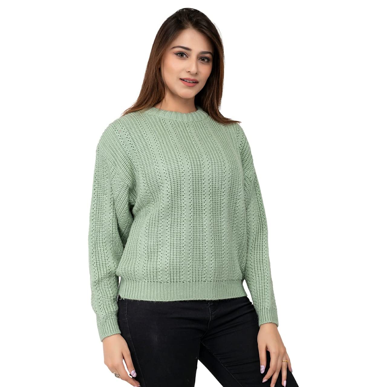 wear lusso Women's Wool Round Neck Pullover Sweater (9S-7C8U-D6K9_Gray-picture-48