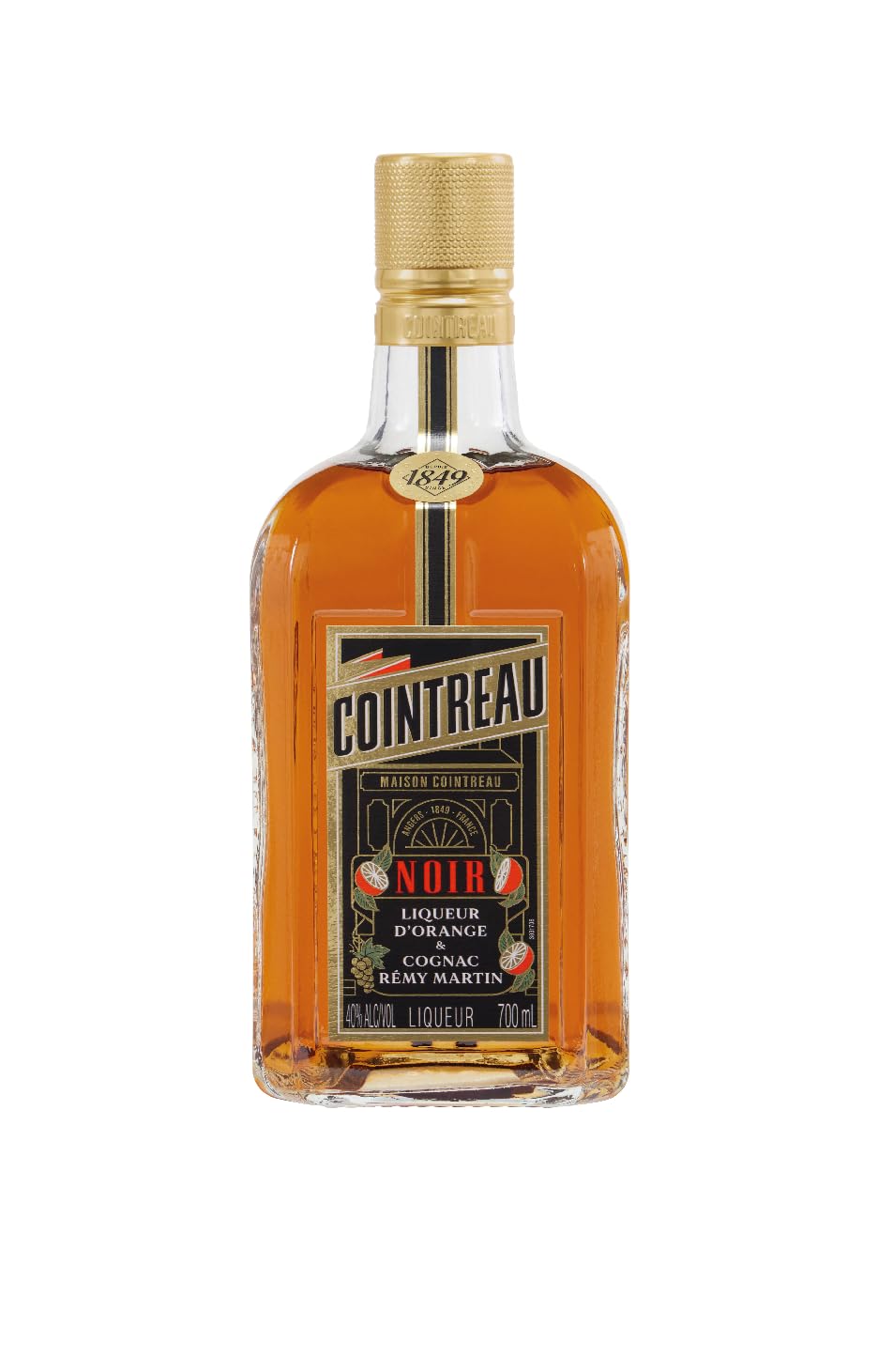 COINTREAU NOIR - Licor de Naranja con Cognac, para Cóctel, 40% Volumen de Alcohol, 70 cl