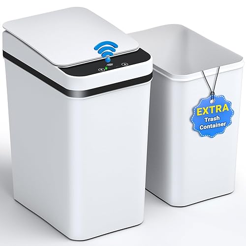 Cubo de basura para baño, 2.2 galones, con sensor de movimiento automático, sin contacto con contenedor de basura adicional, cubo de basura