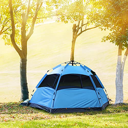 Carpa de camping impermeable para 3-4 personas con lluvia miniatura 7