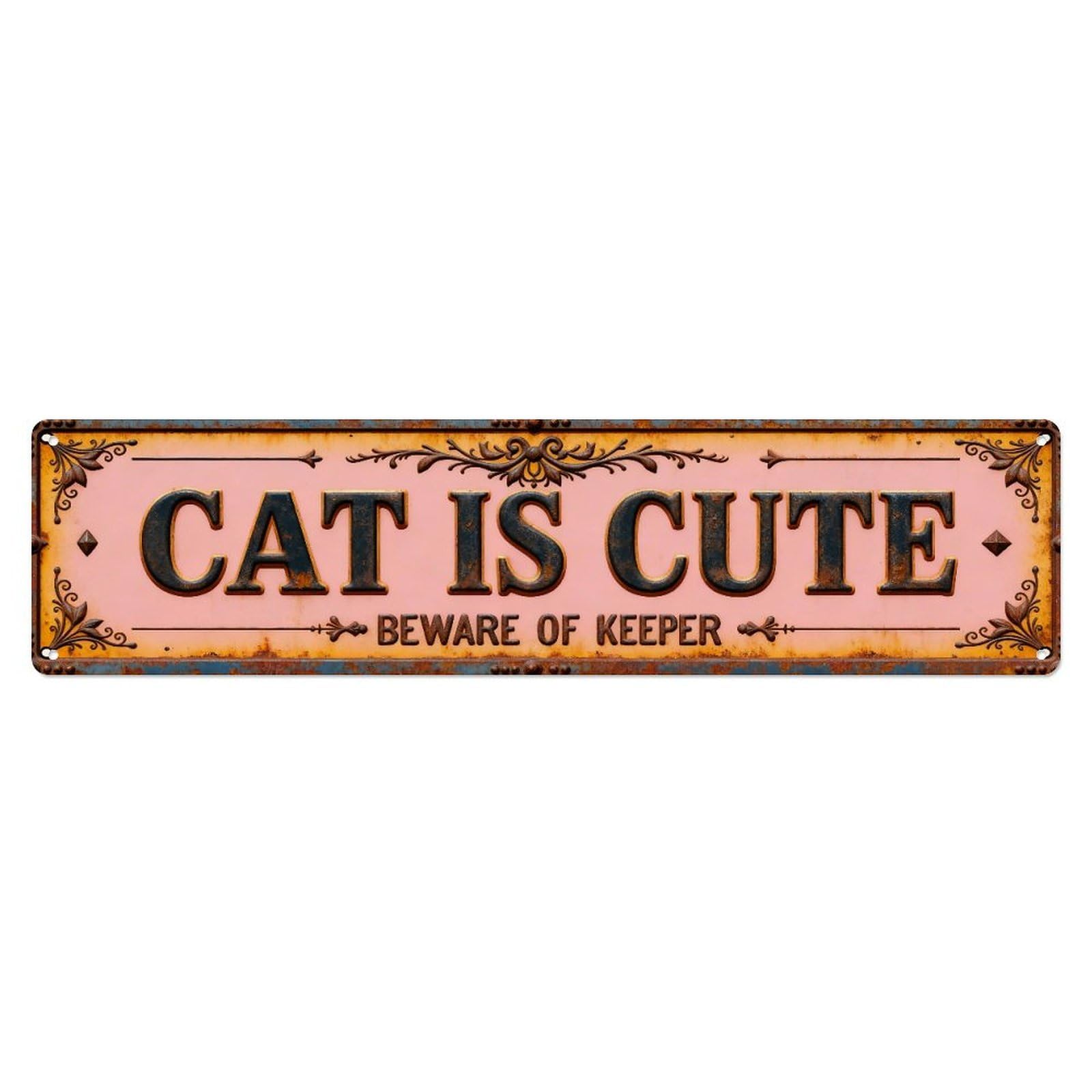 Cat Is Cute Beware Of Keeper Metal Tin Sign Plaque