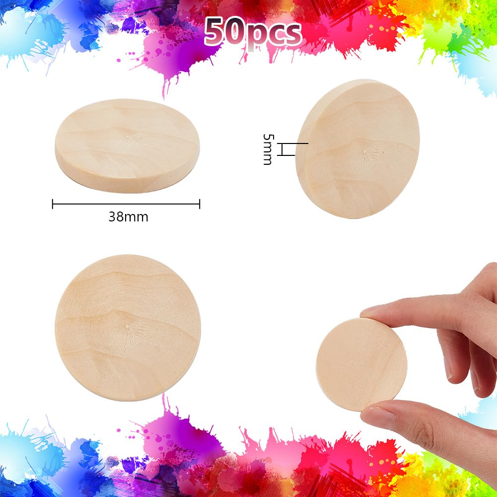 Milaosk 200 Holzscheiben Zum Basteln – 15–35 Mm, Unbehandelt, Inkl. Klebepunkte Für DIY-Projekte