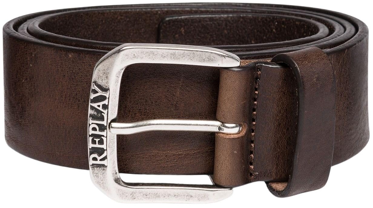 Replay men's leather belt, brown (Fade Tobacco 117), 90 cm
