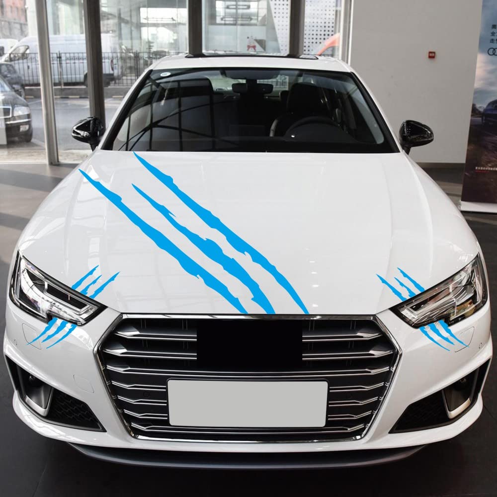 Claw Mark Car Decals, 3‑Pack Scratch Cover Stickers for Hood Headlight