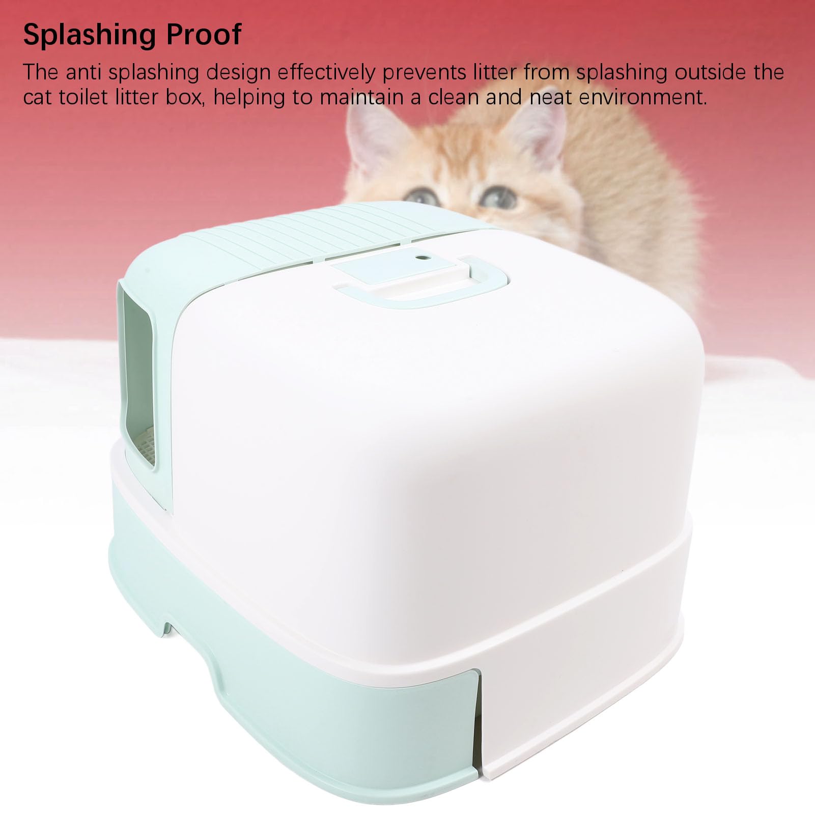 Lettiera per gatti spaziosa, isola efficacemente e riduce al minimo la diffusione degli odori, riduce i problemi associati, la lettiera per gatti dispone di un cassetto per lettiera per gatti