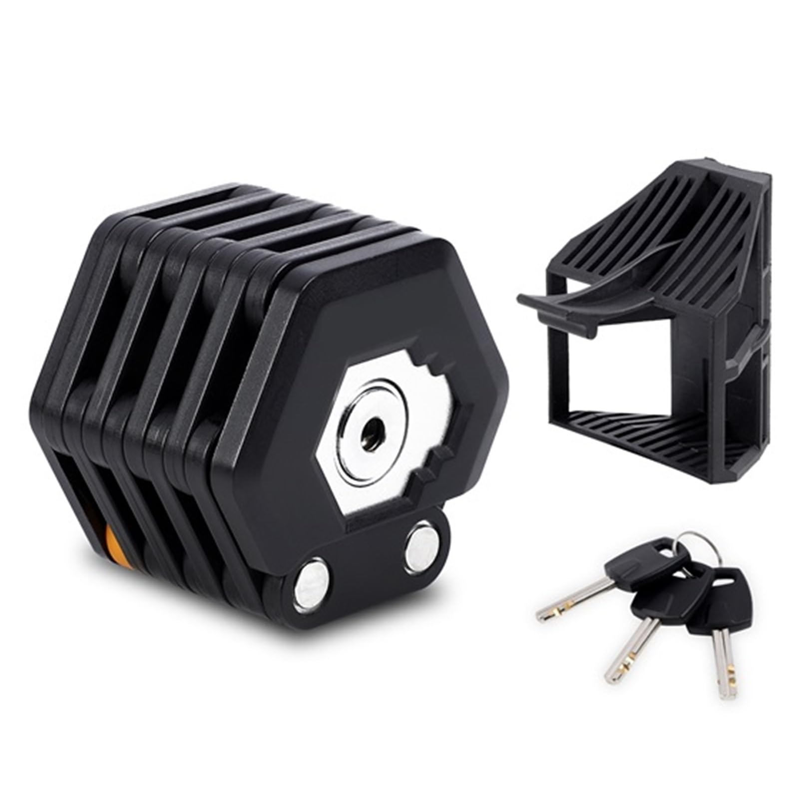 Portable Foldable Alloy Steel Bicycle Lock - Secure Anti-Theft Lock for MTB, Road Bike, Motorcycle, E-Bike