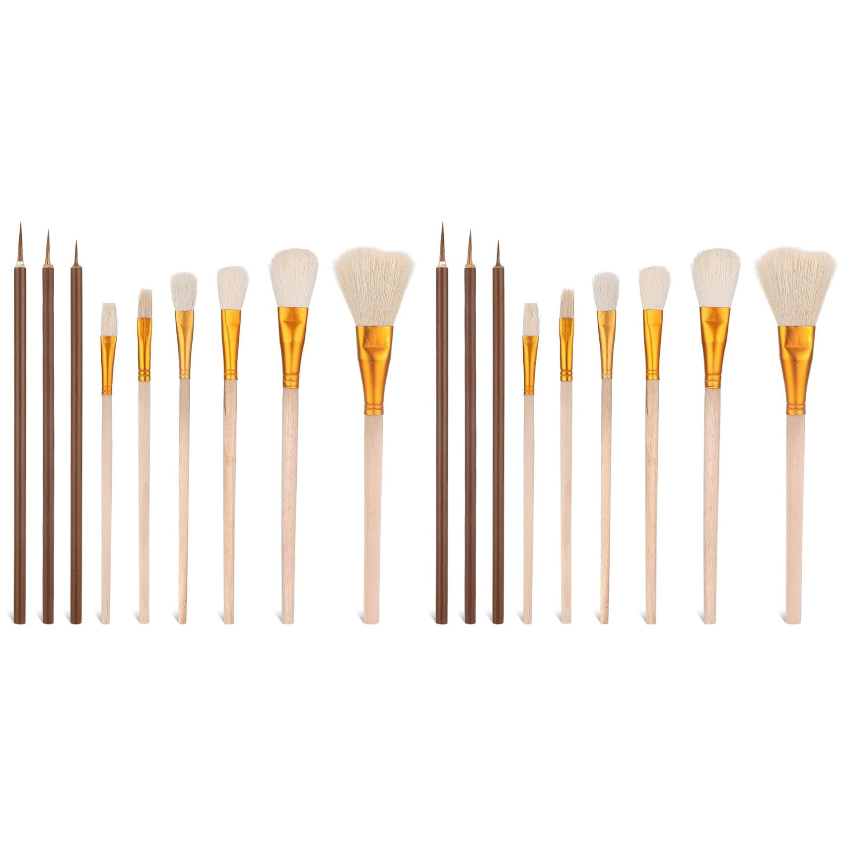 Onchdbfhuu 18 Pack Pottery Glaze Brushes Set for Pottery, Acrylic Painting, Watercolor, and Oil Painting - Ceramic Brush Set