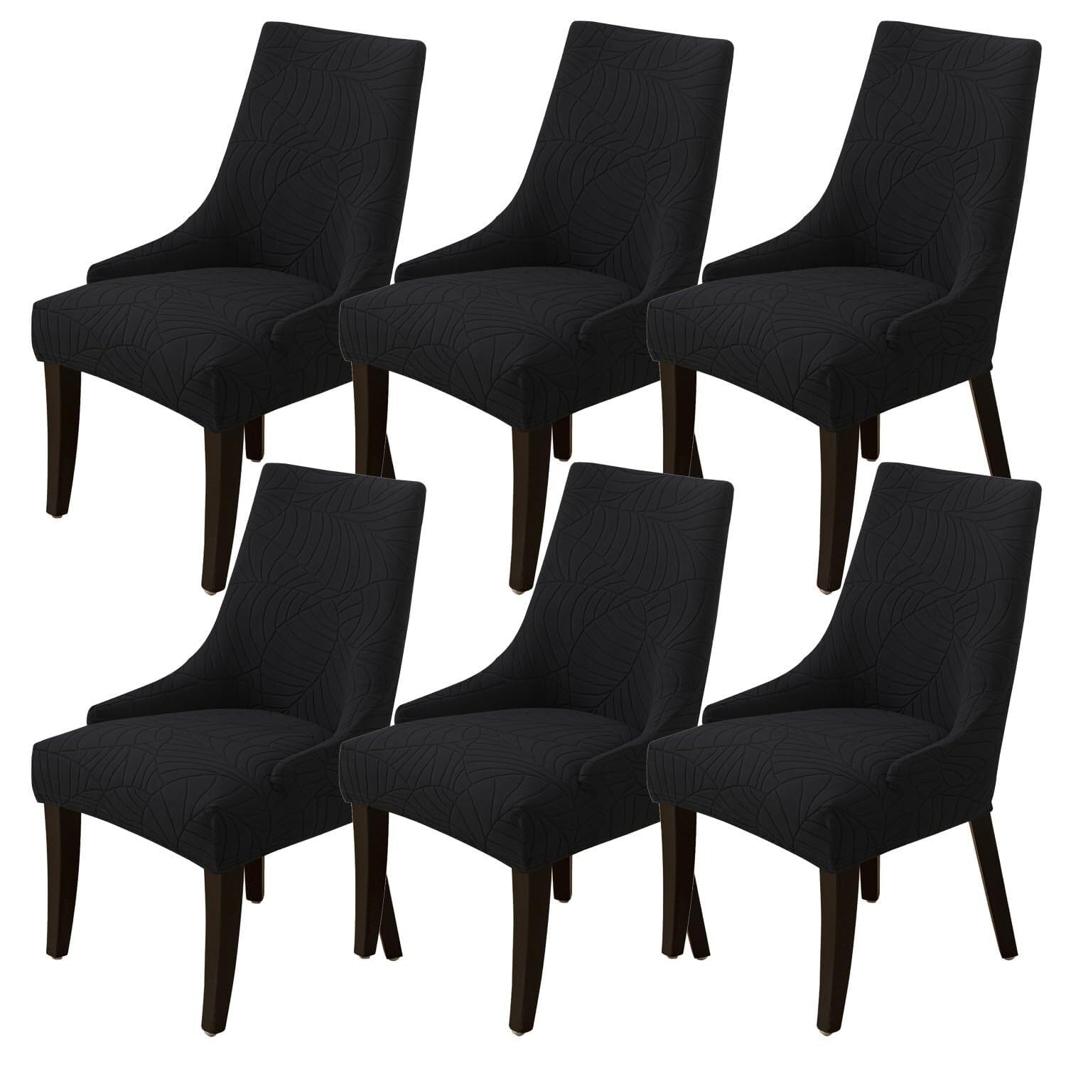Coprischienale Elastico E Copribraccioli Laterali Per Sala da Pranzo, Adatto Per Soggiorno, Camera da Letto e Uso Familiare (Nero, Confezione da 6 Pezzi).