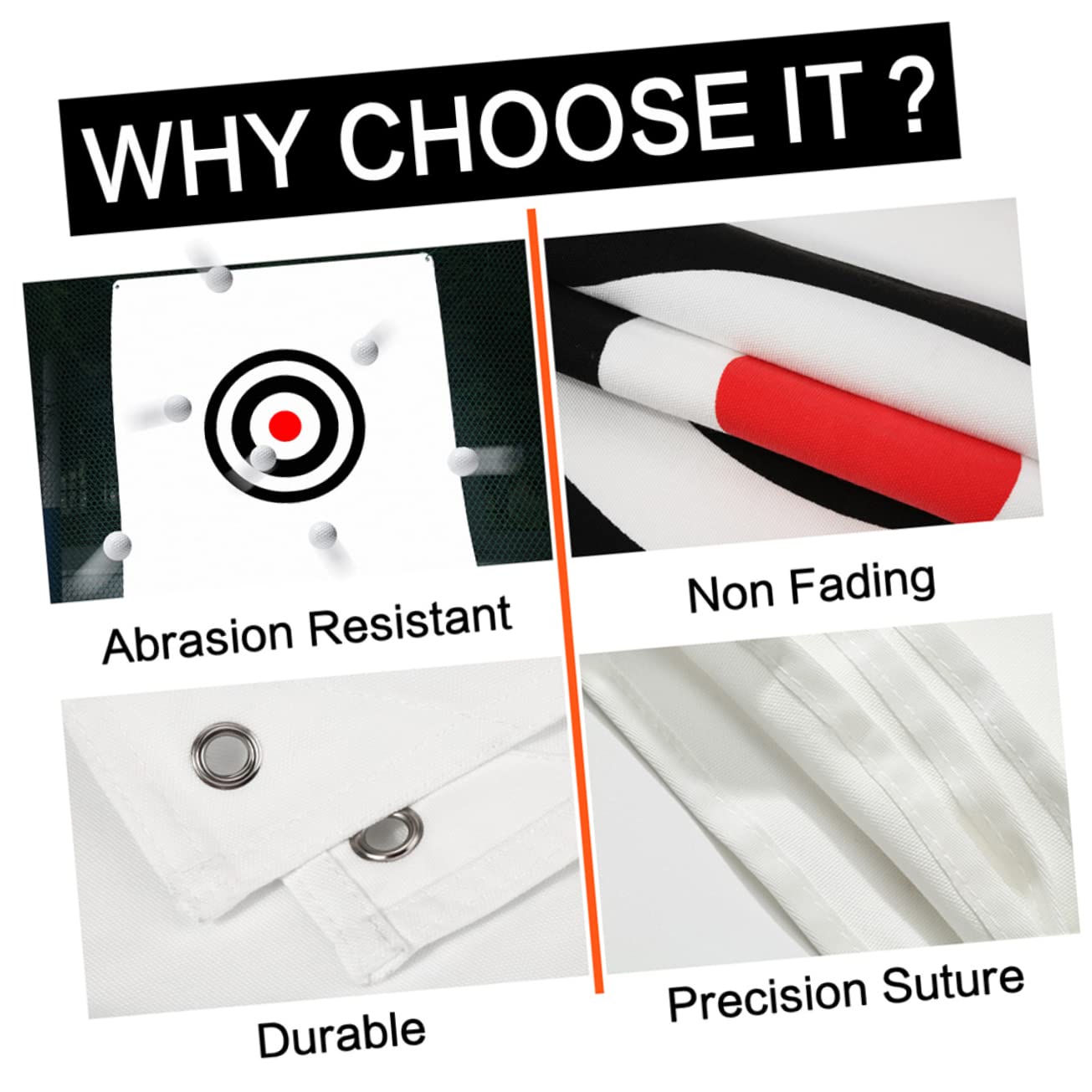 TOGEVAL Golf Supply Practice Hitting Net Special Cloth Golf Hitting Mat Canvas Net