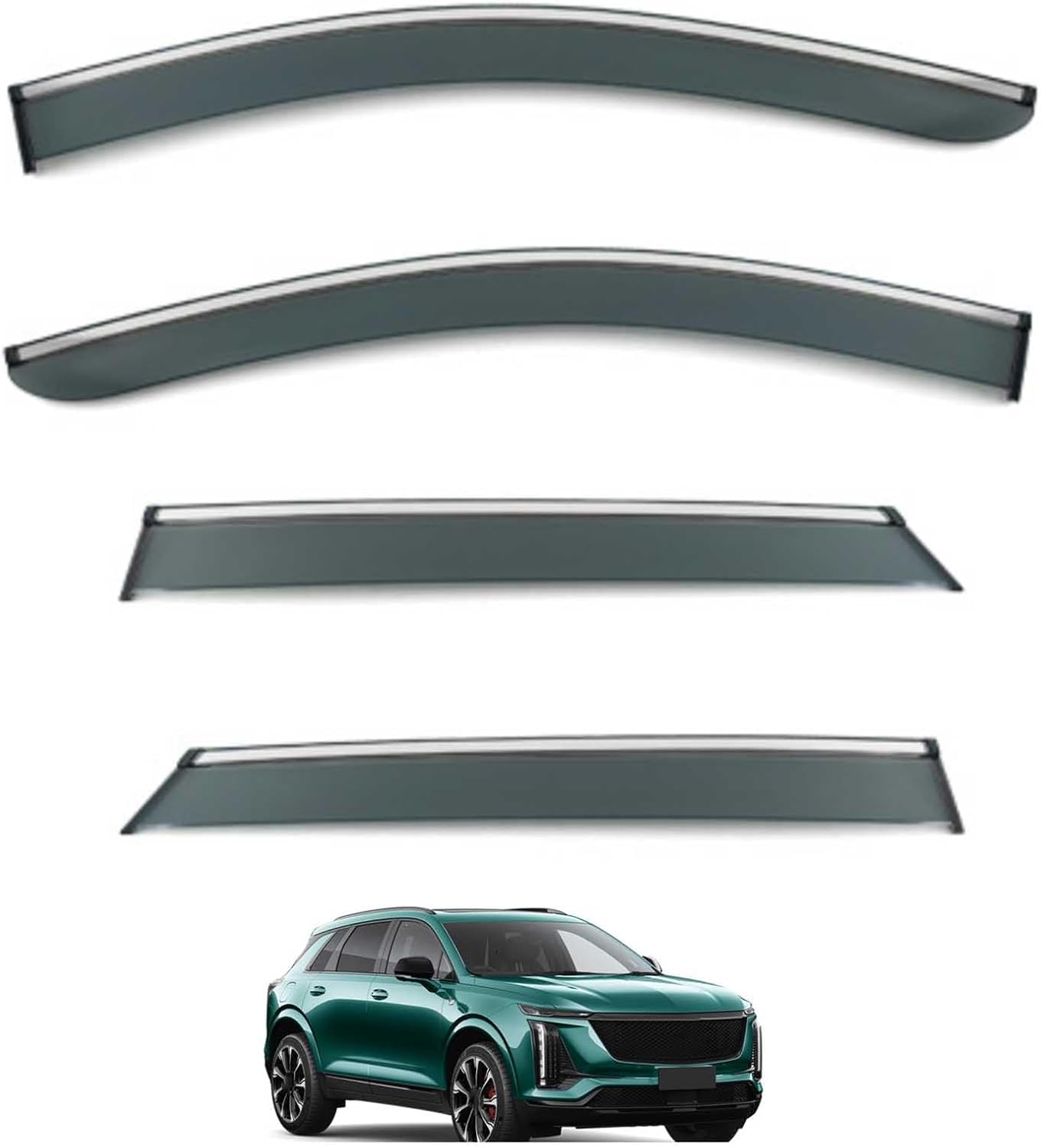 Acwyahso Normal Rain Guards Wind Deflectors For Cadillac Xt5 Mk2 2025, 4Pcs Vent Visors, Allows Fresh Air & Keeps Rain Out, No-Drill Install