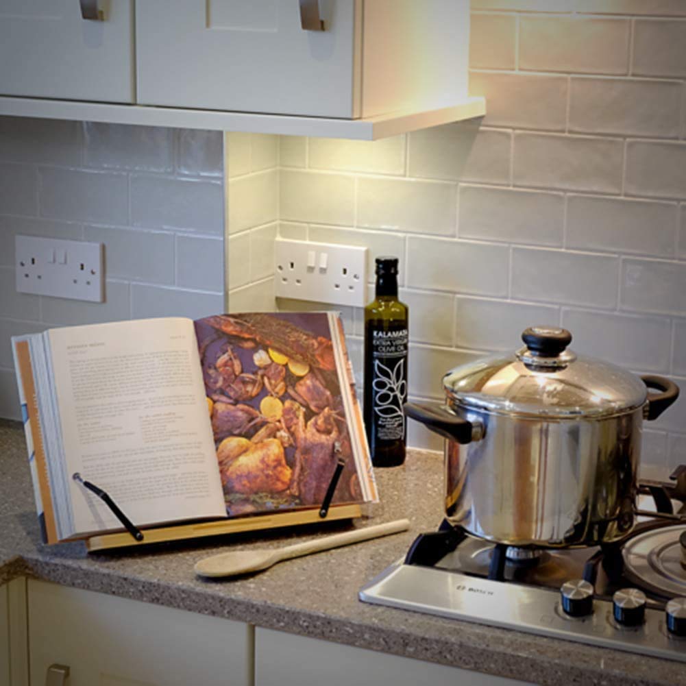 Bamboo Reading Rest Cook Book Document Stand Holder Bookrest Laptop Stand Titolare del basamento libro di cucina Espositore pieghevole vassoio regolabile