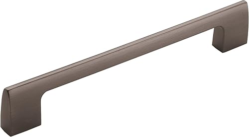 Miniatura 1 de Amerock  Mango de gabinete  Grafito  6-516 pulgadas (6.299 in) de centro a centro  Riva  paquete de 1 unidad  Jaladera de cajón  Asa de cajón