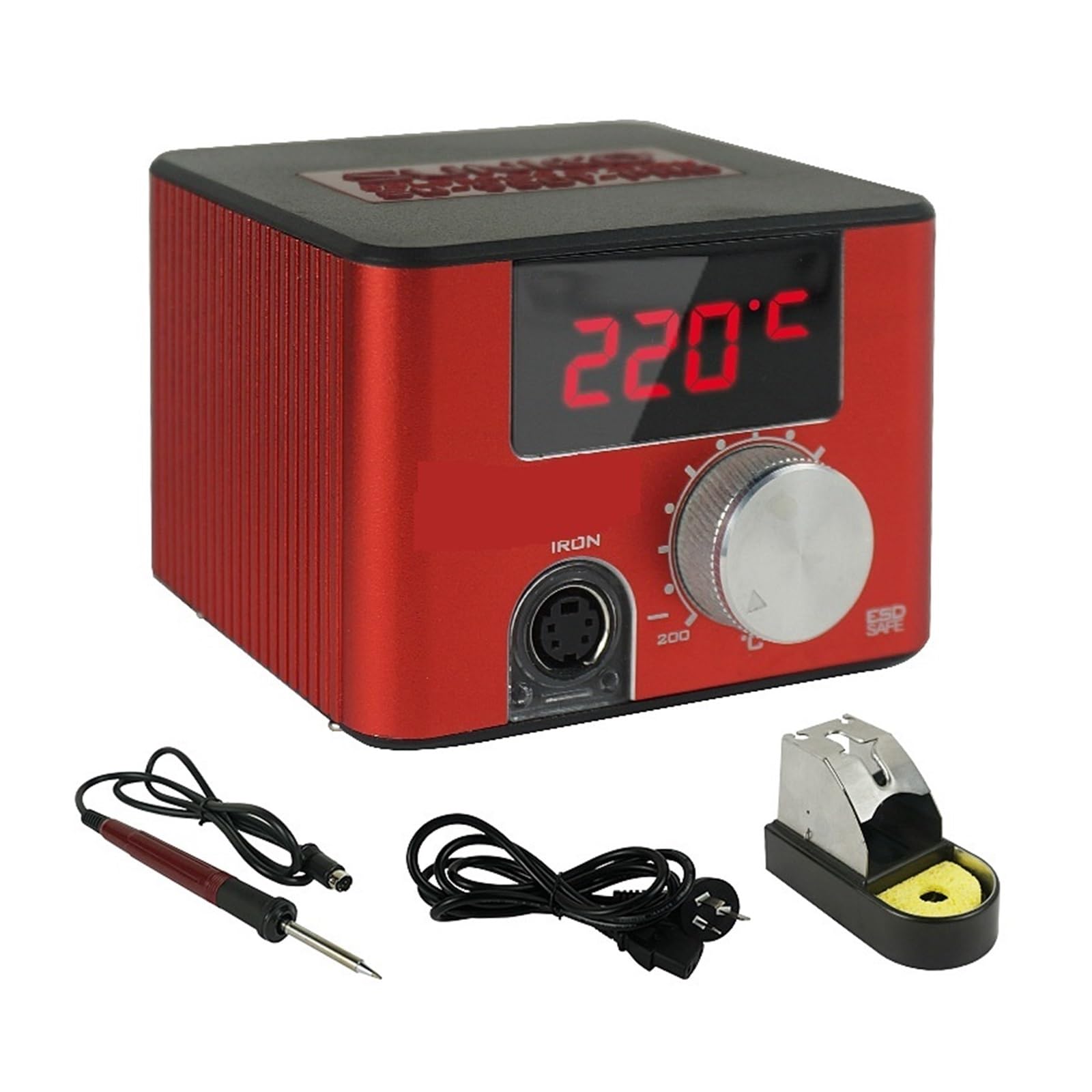 Stazione di saldatura Stazione Di Saldatura T12 Portatile 950T Pro Stazioni Di Saldatura For Strumento Di Saldatura Regolabile Antistatica A Temperatura Costante Da 75W con riscaldamento rapido(Rot)
