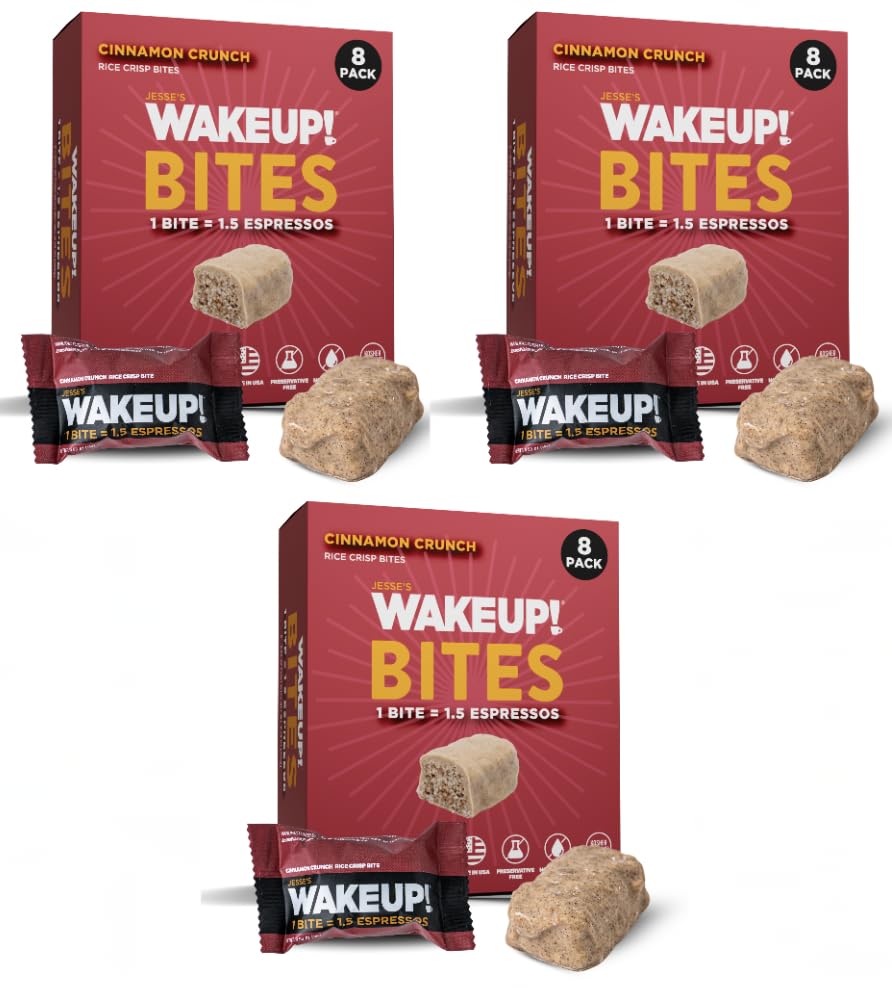 Image of WAKE UP! Cinnamon Crunch Protein Bites, 1.5 Espressos, 3 Pack (24 Bites)