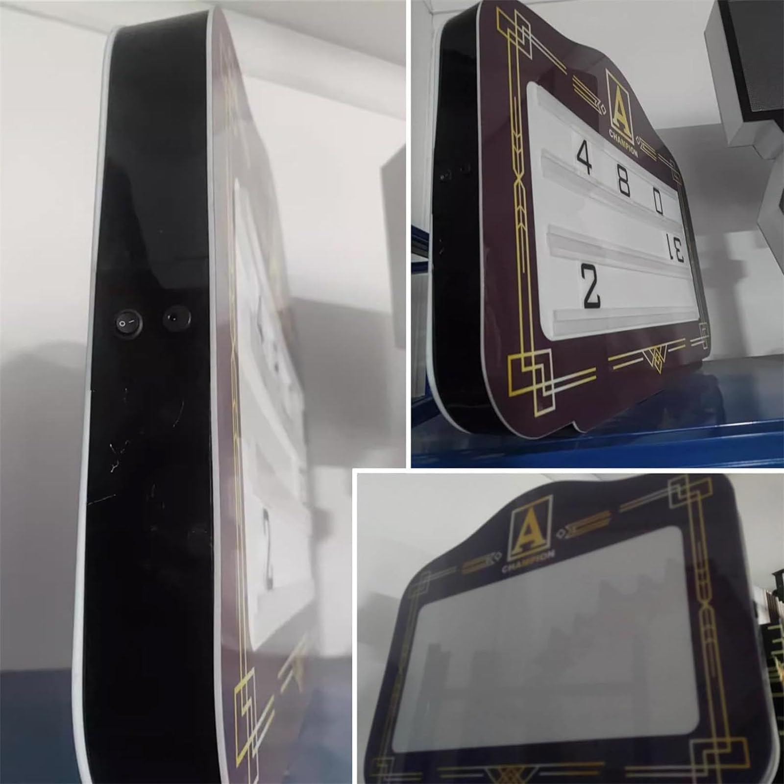 Presentador de Botellas para Club Nocturno, presentador LED Luminoso de Mano, Caja de luz con Letras Intercambiables, Incluye números + 2 Juegos de Letras A ~ Z, para Bar,Club