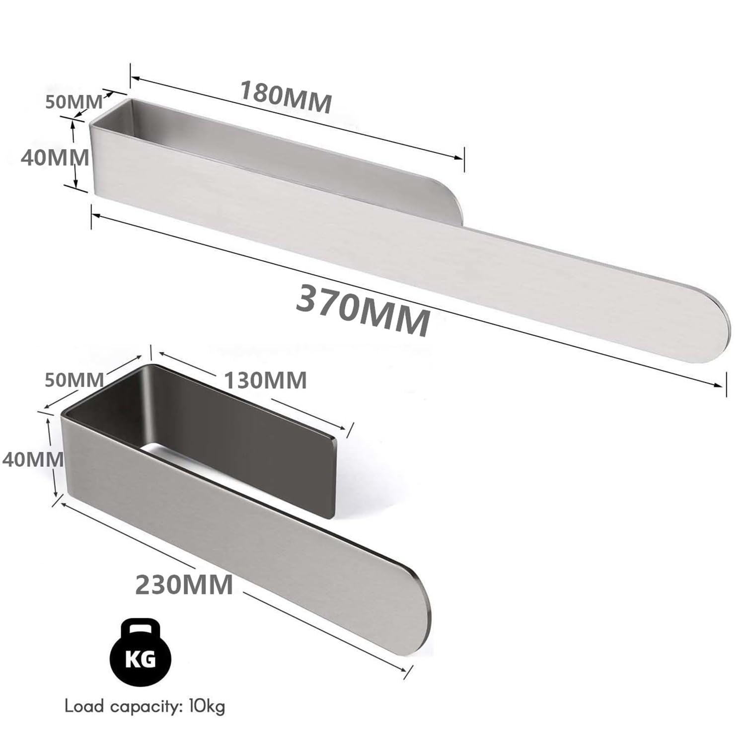 Soporte para toallas de mano – Barra autoadhesiva para toallas de baño, barra de toalla de baño para pared, acero inoxidable SUS 304 plateado cepillado (9 pulgadas)