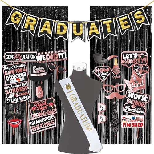 Image of Wobbox Graduation Props for Adults, Graduation Party Props, Happy Graduation Banner, Graduation Sash, Graduation Party Decorations Items (FP5053)