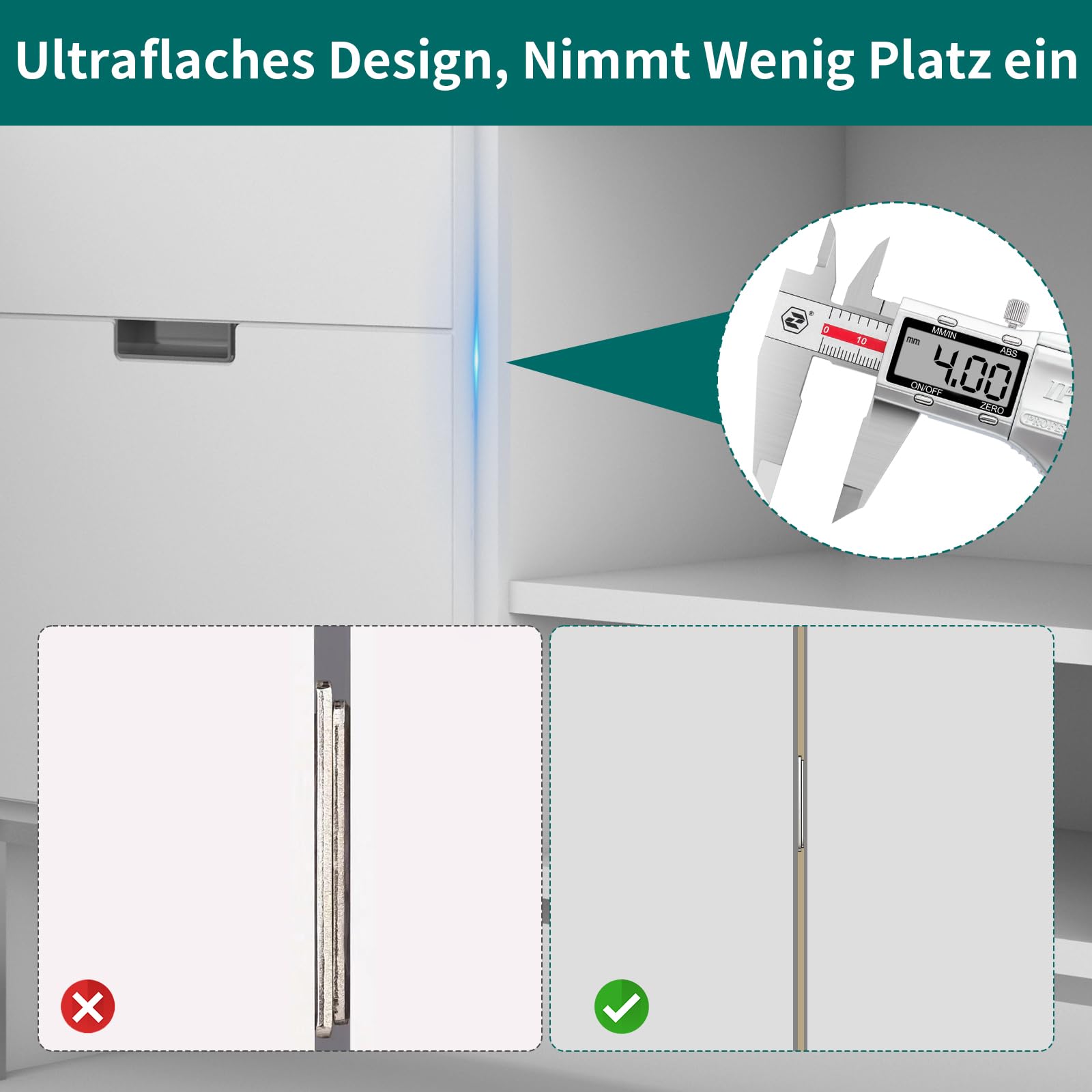 10 Stück Magnetschnäpper, Silbrig Türmagnet, Magnete für Schranktüren L-Shape mit Schraubendreher Stark Selbstklebend für Schubladen, Kleiderschrank, Schranktür, Schiebetür