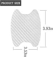 Vista 2 de 4 unidades de protector de puerta de automóvil de fibra de carbono antiarañazos, película protectora para manijas de auto sin marcas, universal