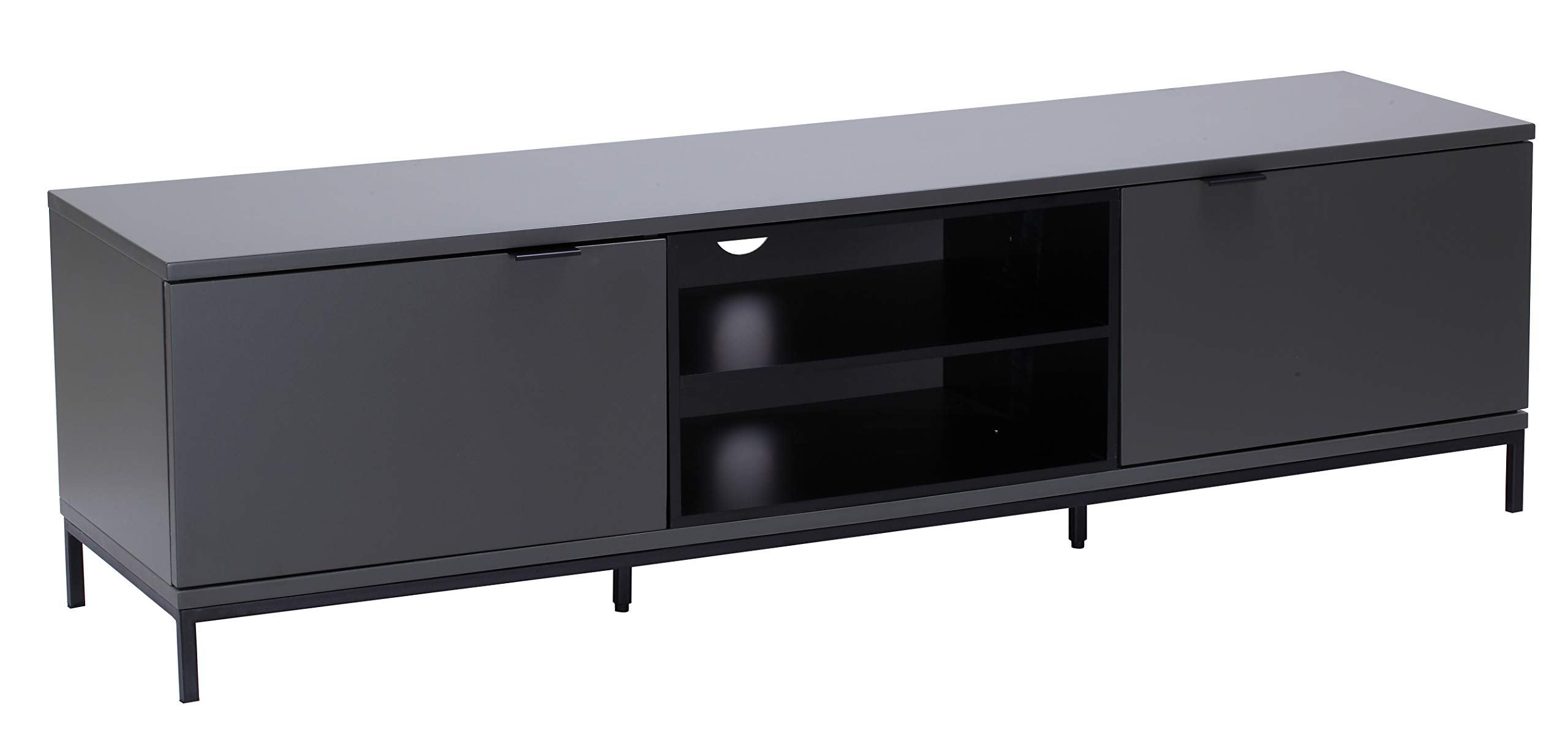 Dorel Home Grey Chaplin Cabinet With 2 Doors Charcoal
