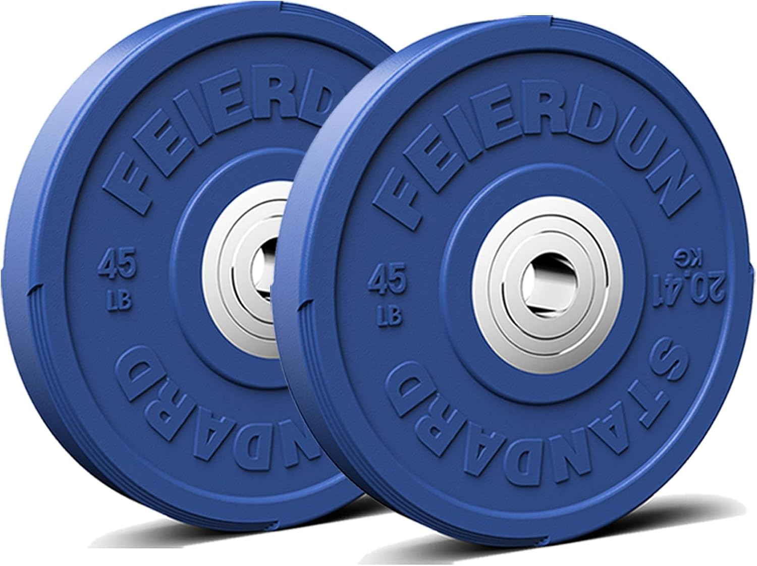 FEIERDUN 2" Color Olympic Bumper Plate Weight Plate for Strength Training - 100% Virgin Rubber