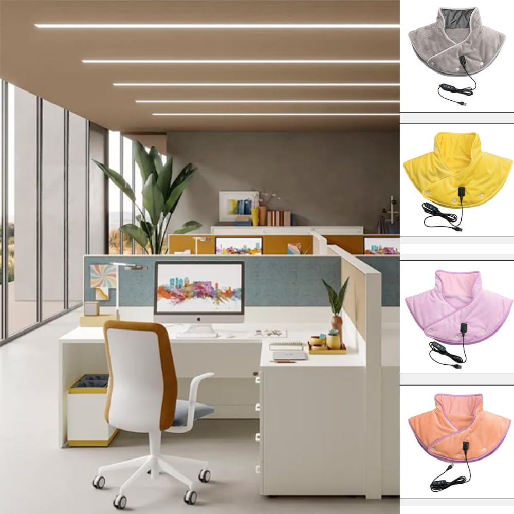 Almohadilla térmica para Cuello y Hombros con 3 Niveles de Temperatura, Ideal para Personas con Miedo al frío (B, Talla única)