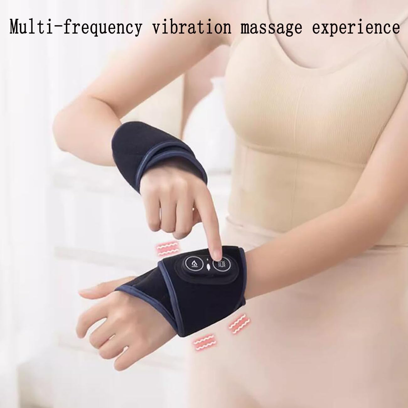 Muñequera con Calefacción para Manos Y Muñecas,Soporte De Muñeca Mano Ajustable,Tres Niveles De Calentamiento + Masaje Vibratorio,Calentador De Muñeca Portátil
