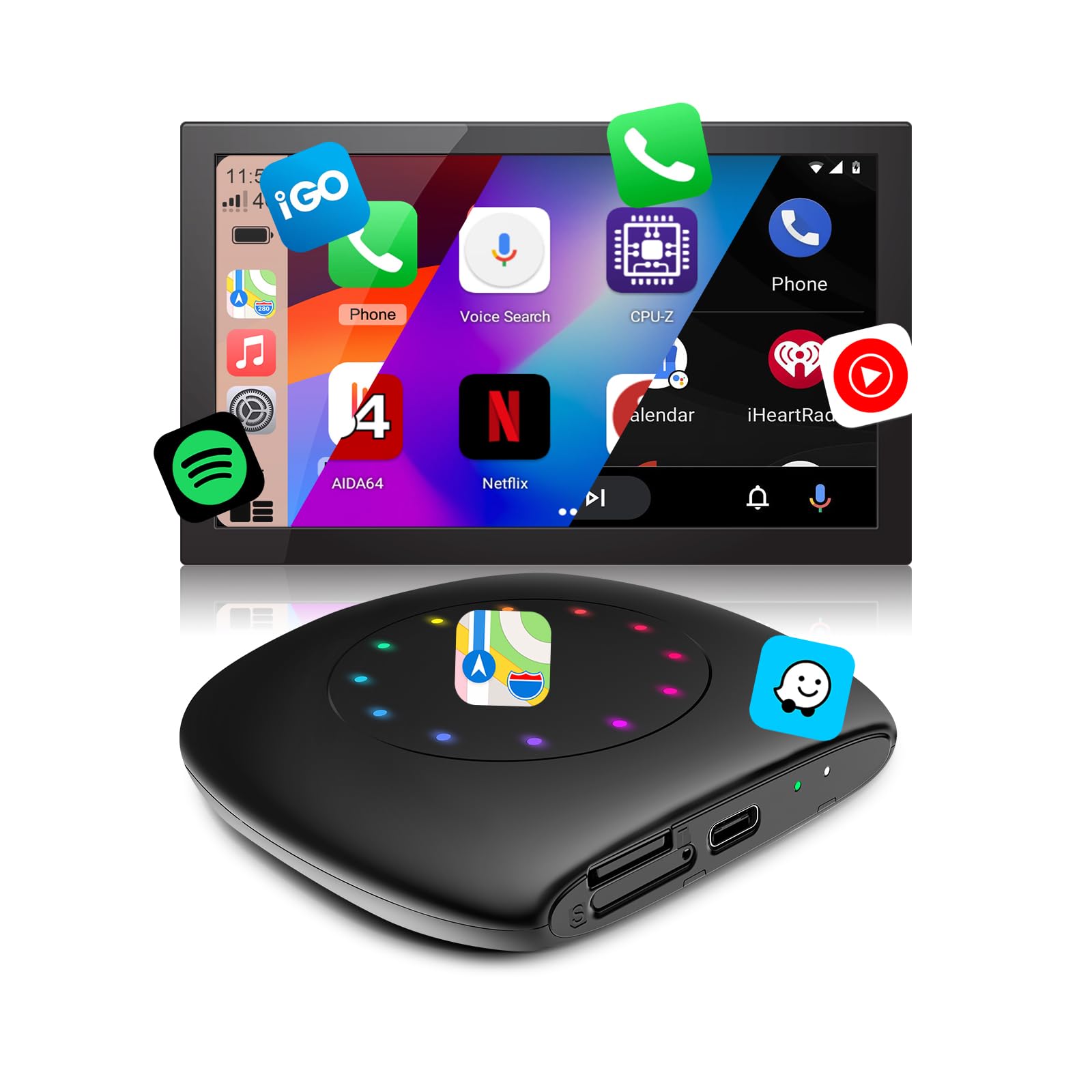 Android 13.0 Car Video Box Ai Box for Wireless CarPlay Adapter/Android Auto