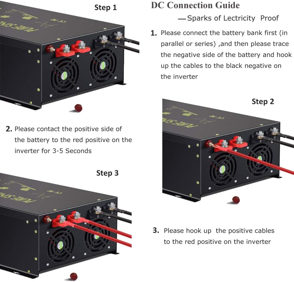 Best Deal 🛒 WZRELB Pure Sine Wave 6000W (10000W Surge) 12VDC 120VAC Power Inverter - Solar, RV (RBP-600012S)