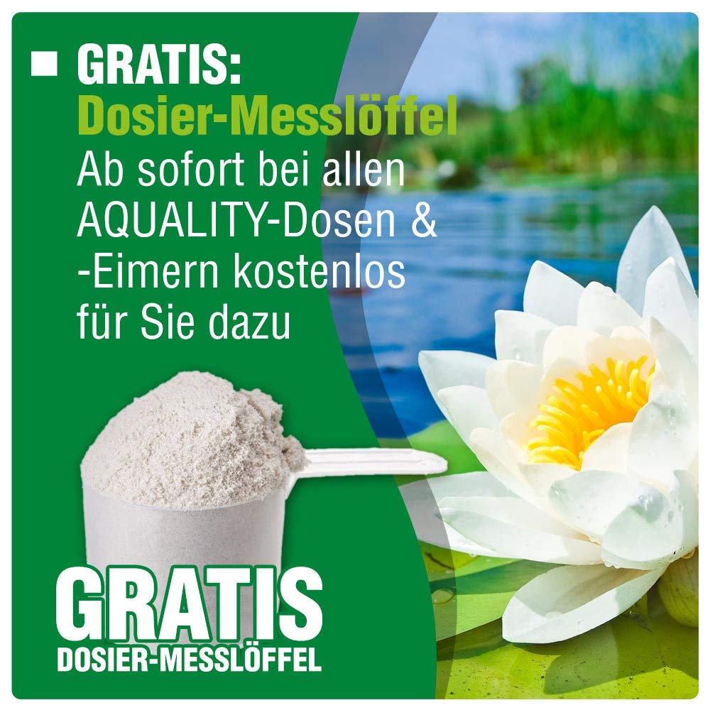 AQUALITY 5er Teichpflege Komplettset (Perfekte Gartenteich-Pflege. Wasseraufbereiter, Teichklärer, Teich-Aktiv und Fadenalgen-Vernichter + GRATIS Anwender-Fibel), Set-Größe:XXL Teichpflege-Set