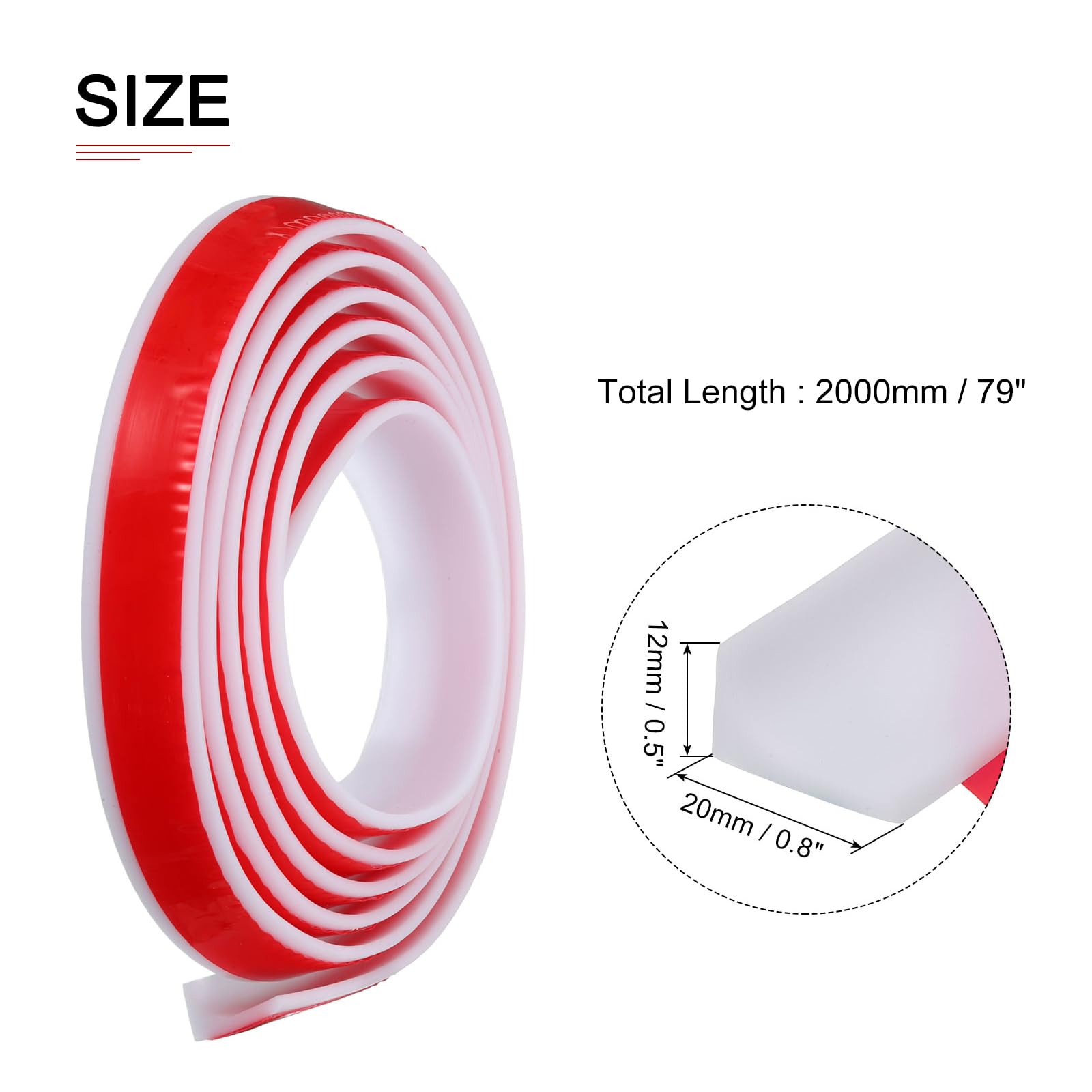DTGN 79"x0.8"x0.5" (LxWxH) Collapsible Shower Barrier Stopper, 1 Pack, Good for Bathroom Kitchen - Image 2