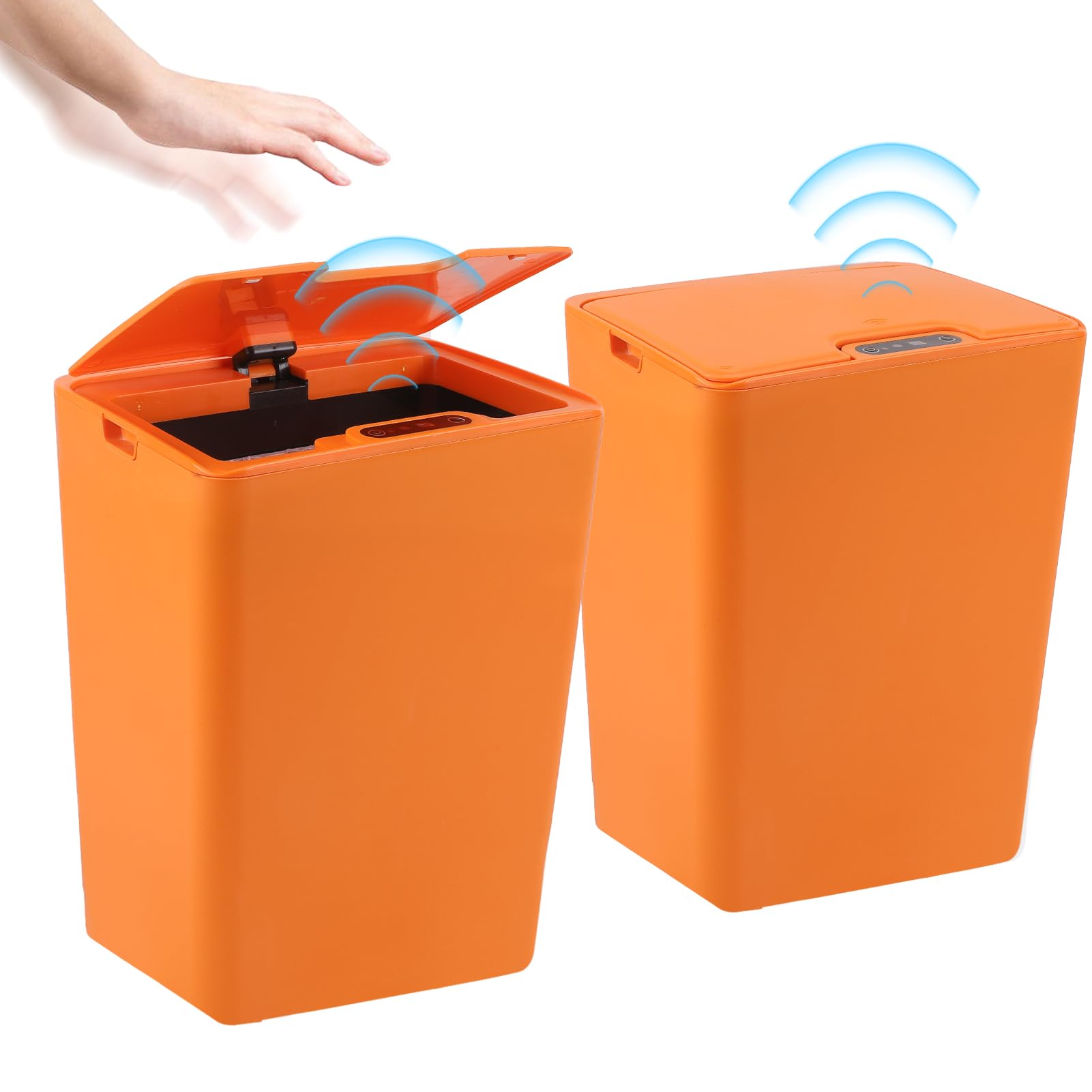 XIAPIA Bathroom Touchless Trash Can Orange 2 Packs