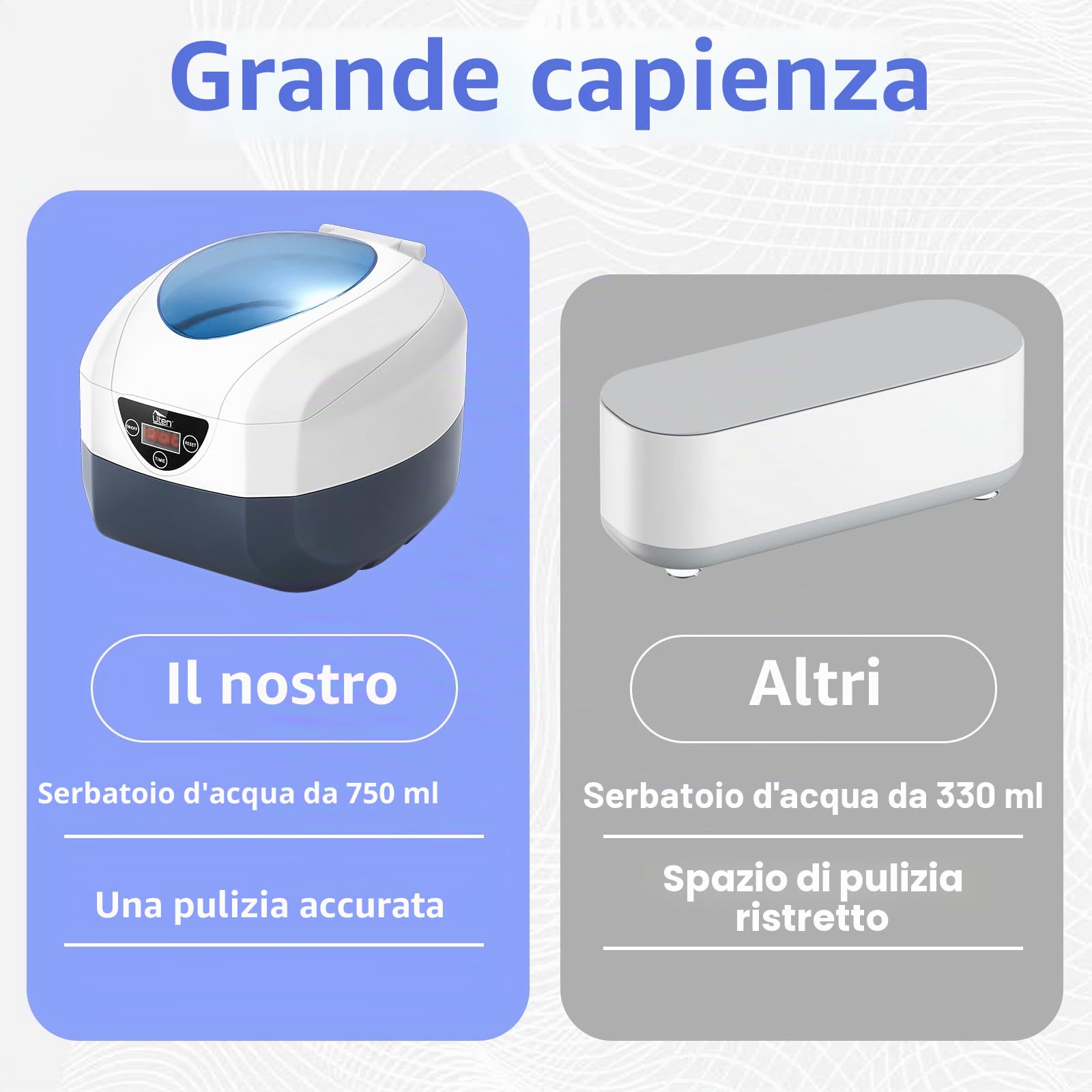 Uten Pulitore ad Ultrasuoni Professionale, Macchina ad Ultrasuoni per Pulizia, Vasca da Bagno in Acciaio Inossidabile da 750 ml, per Pulire Gioielli, Occhiali, Orologi, Strumenti, ecc