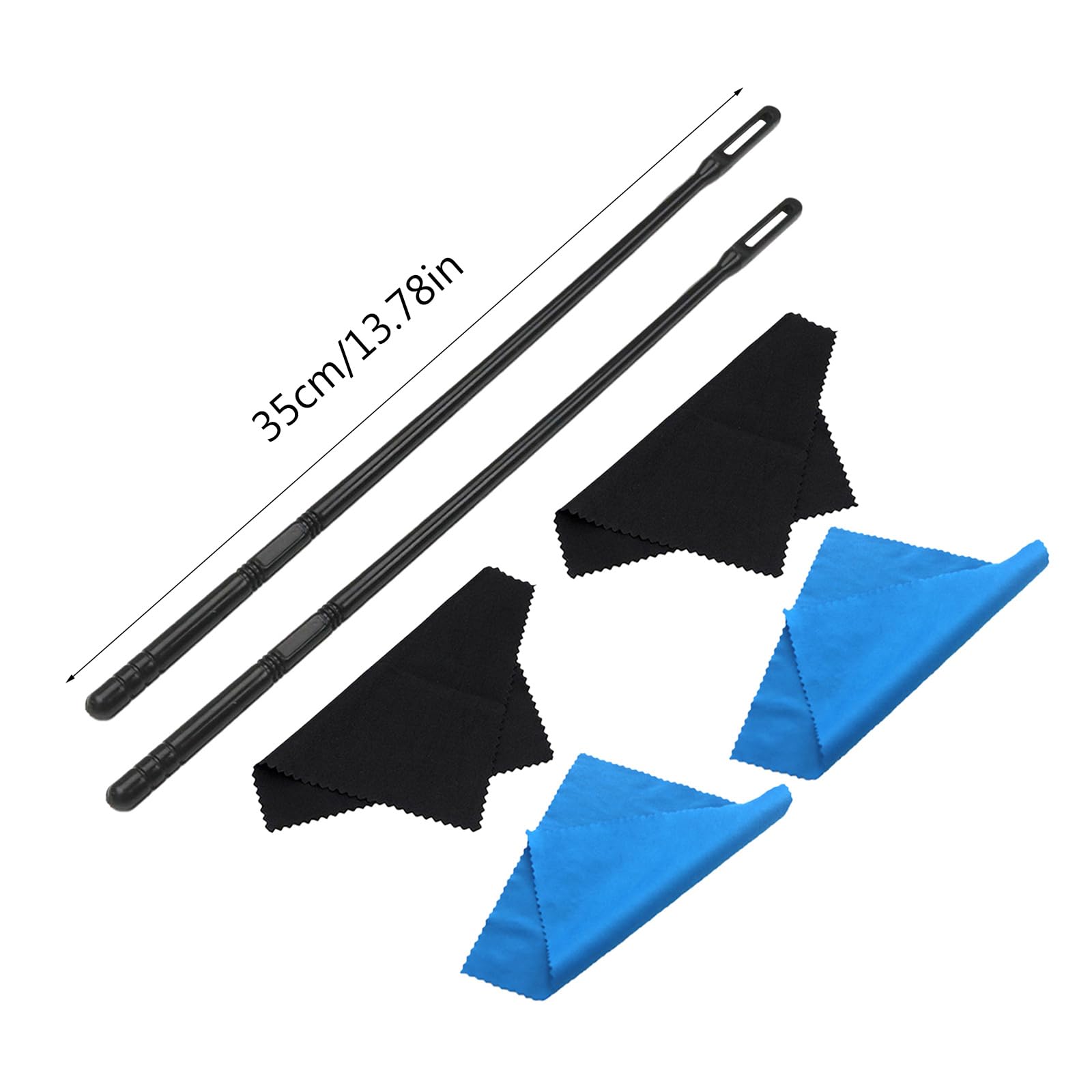 ROYALEAD Flute Cleaning Set - Plastic & Fabric - Black - C Instrument - Cleaning Rods & Cloths - Image 4