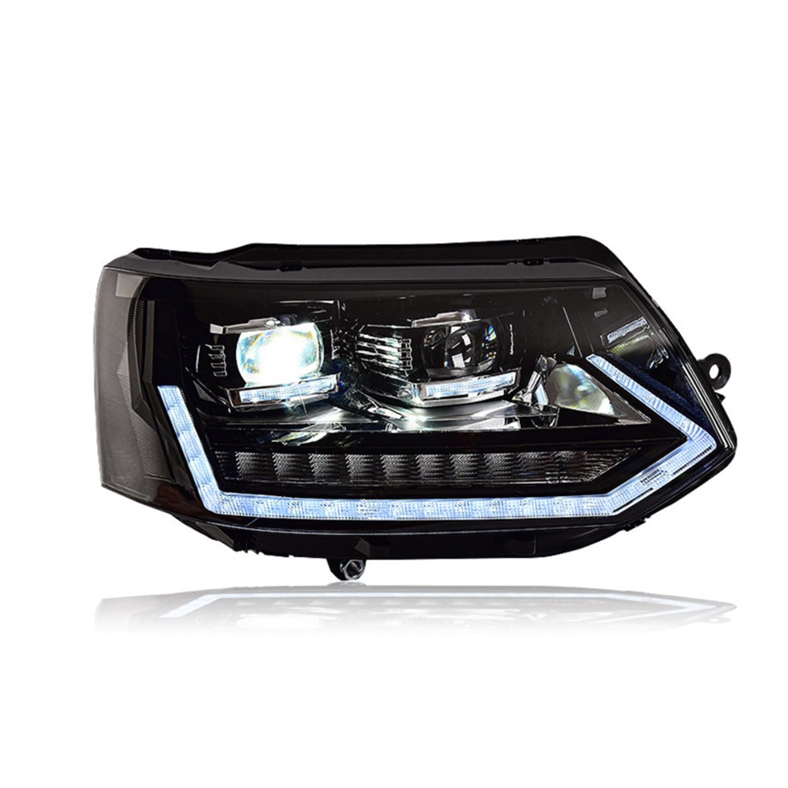 BOYDREAM Piloto Trasero Coche Faro delantero de estilo de coche para VW para Caravelle T5, faros delanteros LED 2010-2015, doble lente, para giro dinámico para accesorios de señal(B style)