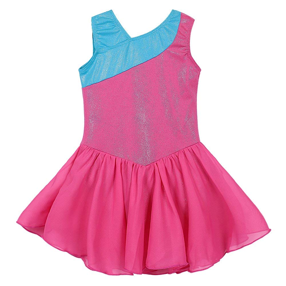 Leotardos con falda para niñas gimnasia ballet danza cinta brillante unicornio sirena - Multi color - 130 cm (6-7 años)