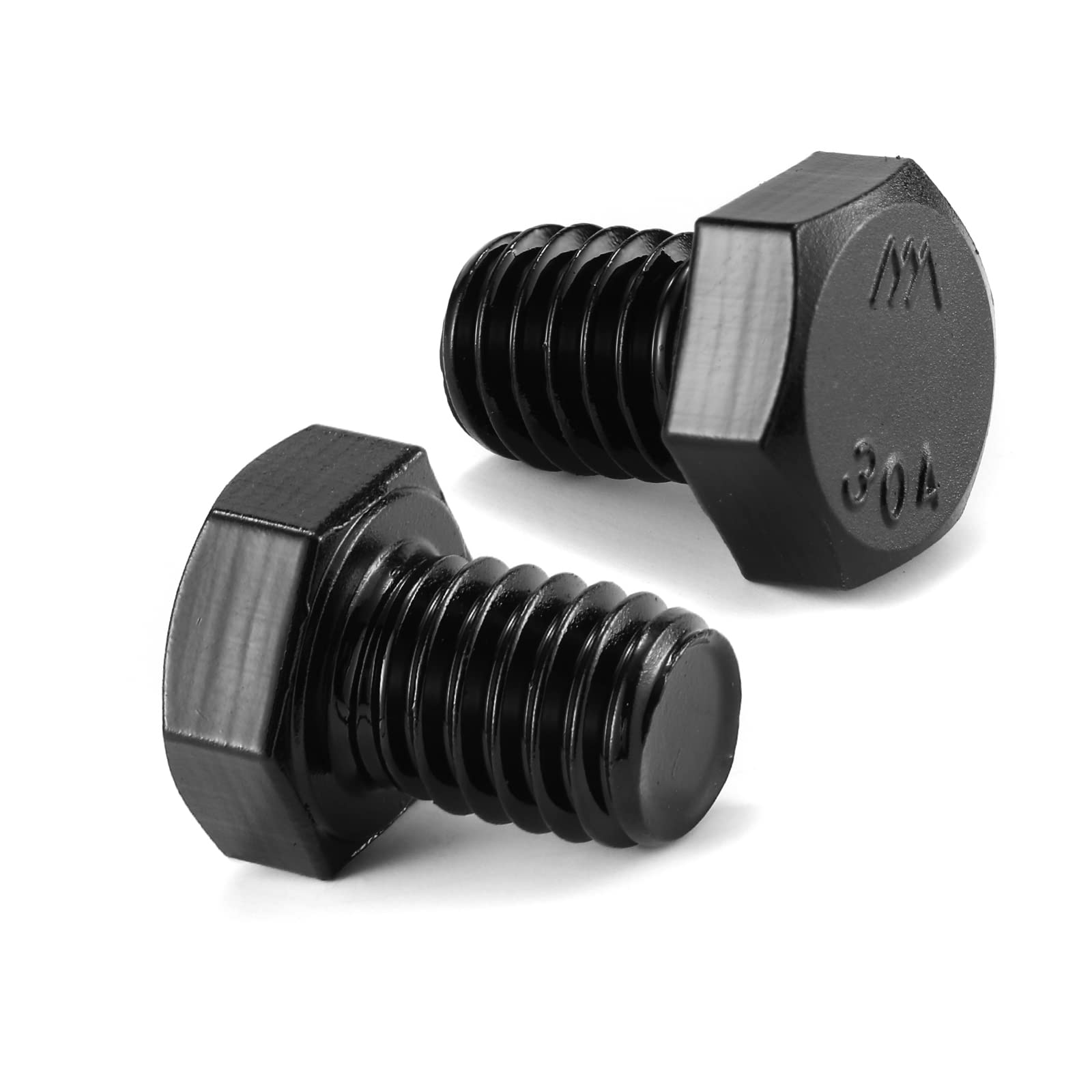 3/8-16 x 1/2" Hex Head Screw Bolt, 20Pcs 18-8 (304) Stainless Steel, Fully Threaded,Black Oxide by SG TZH