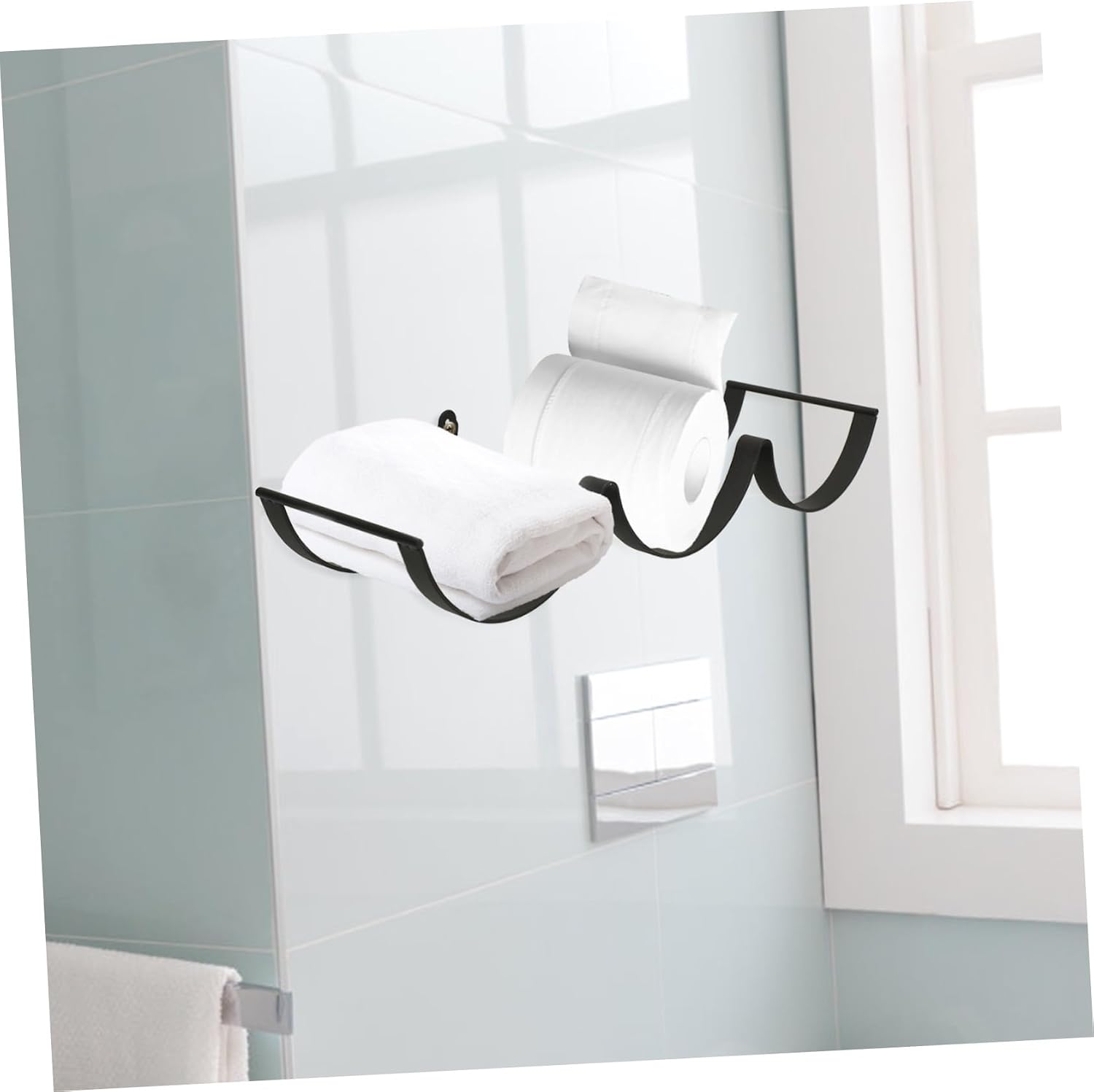 Angoily Wave Shaped Paper Holder Stylish Toilet Paper and Towel Storage Rack Durable Design for Bathroom and Kitchen to Easy to Clean and Use