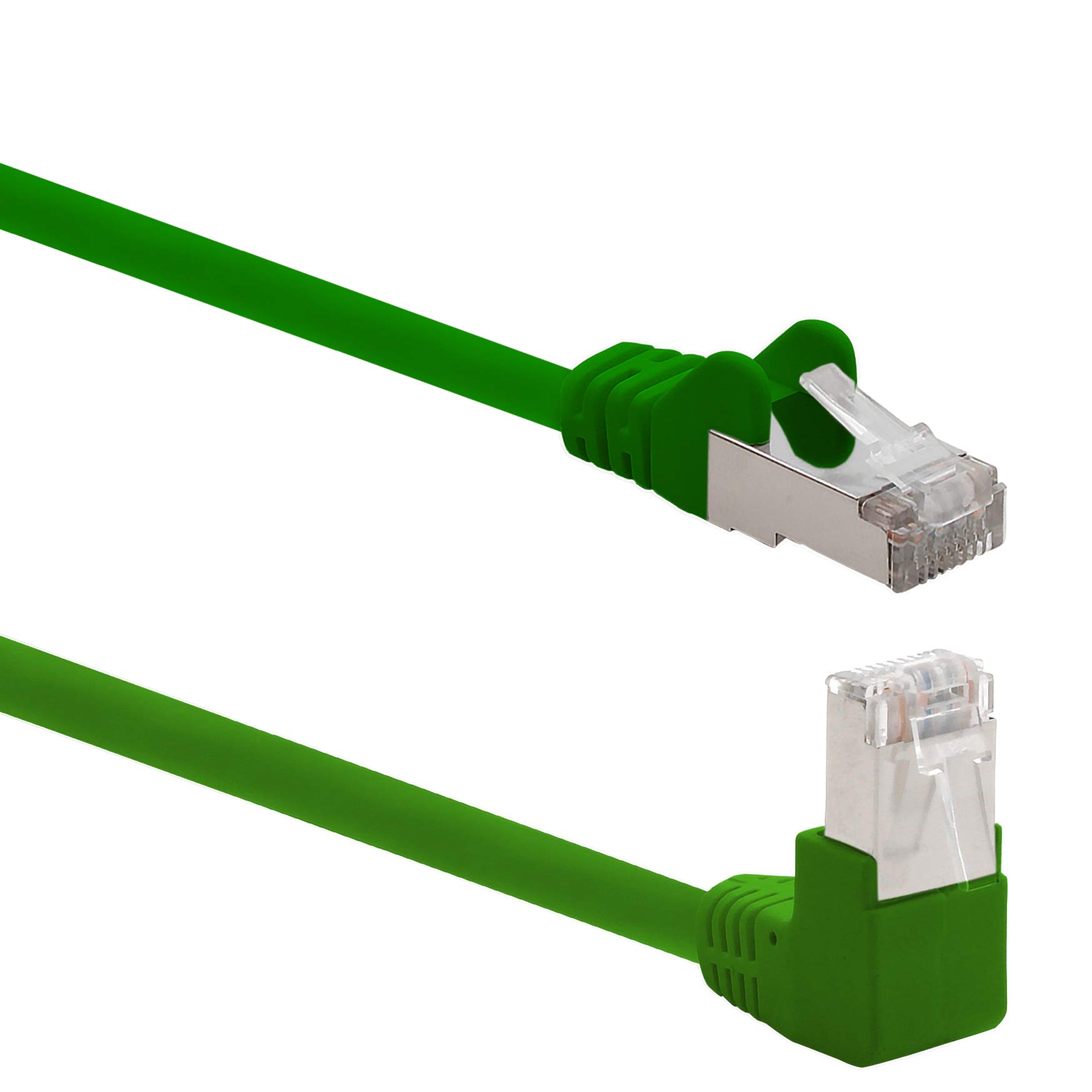 1aTTack.de 366205 Cat.6 Netzwerkkabel Winkel 90 Grad 3,0 m - grün - 1 Stück - Cat6 Patchkabel (SFTP PIMF) 1000Mbit/s Rj 45 Stecker - 1 x 3,0 m Meter grün