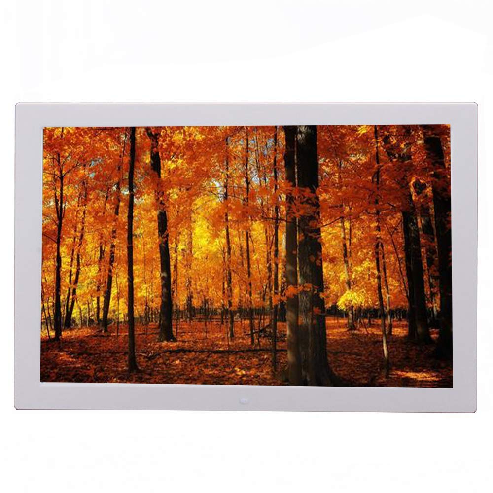 MYUYEE 17-Inch Digital Photo Frame - Wall-Mounted High-Definition Video Advertising Display - Black (White-17 Inches)