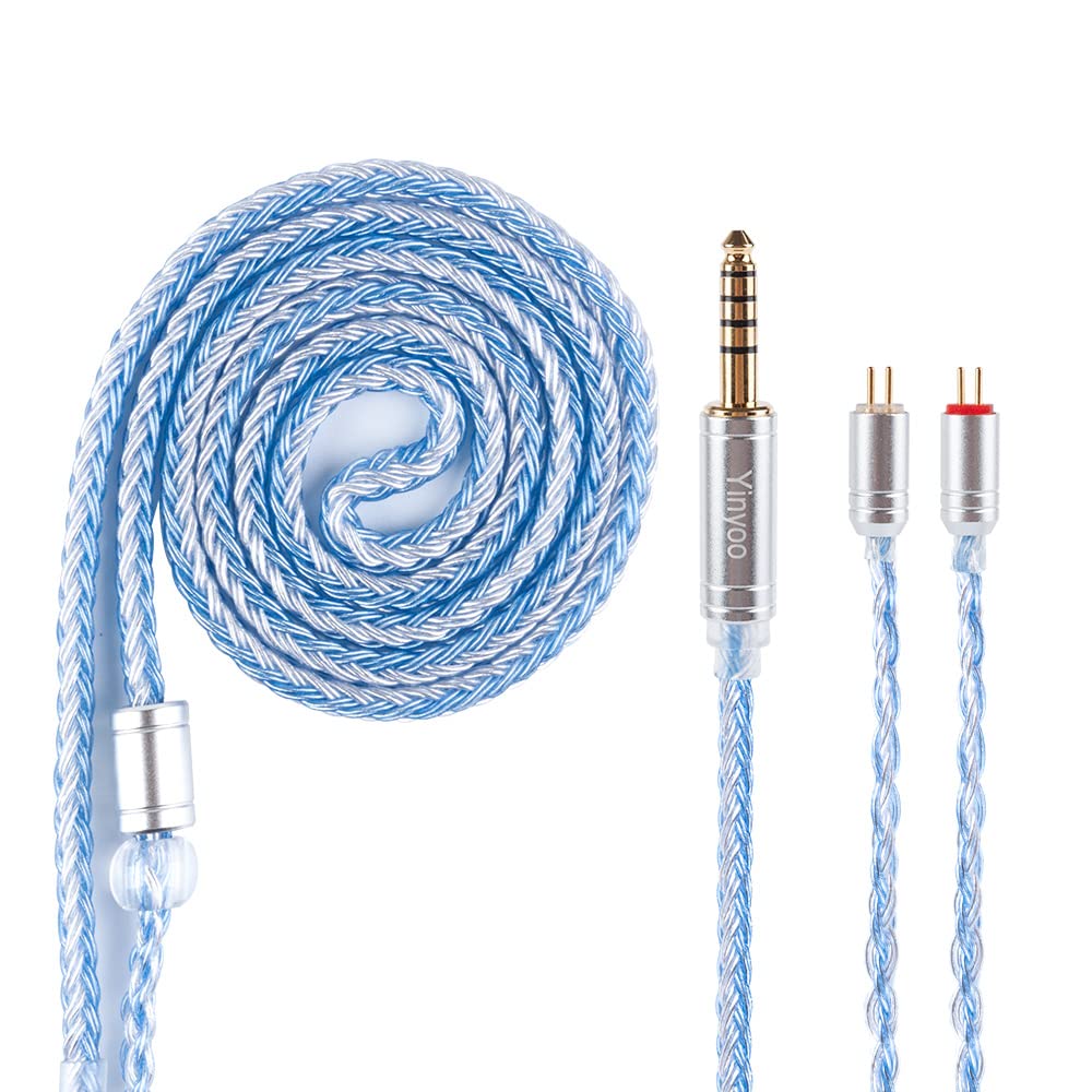 Yinyoo 16 Core Silver Plated Upgrade Earphone Cable, Upgraded 2PIN Detachable Earphone Cable Replacement Earphone Wire 3.5mm Plug for KZ ZST AS10 TRN V80 V90 CCA C10 C16 — view 53
