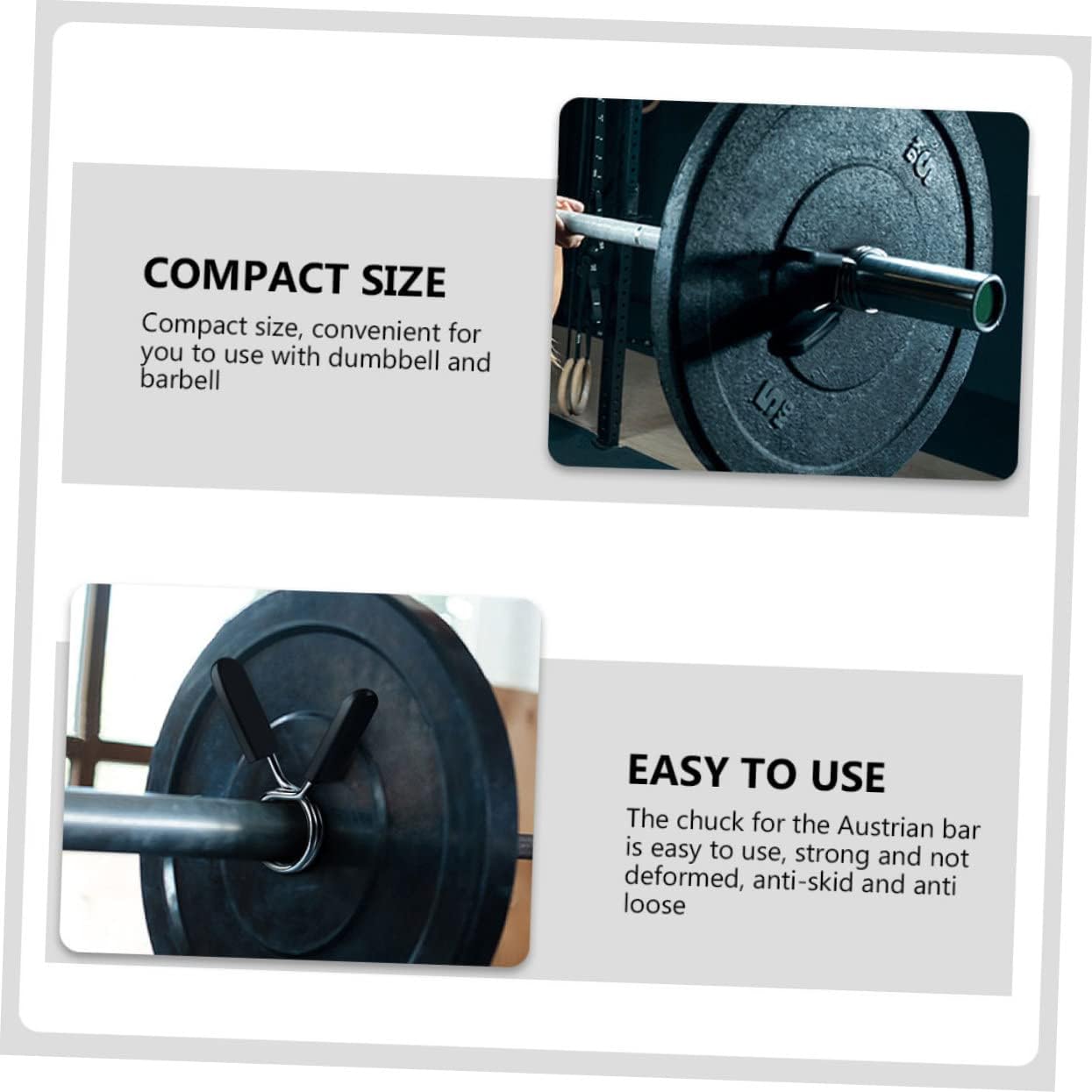 4Pcs Dumbbell Spring Clips Durable Barbell Collars for Secure Weight Lifting Non Bar Clips for Gym Equipment for Standard Lifts and Workouts