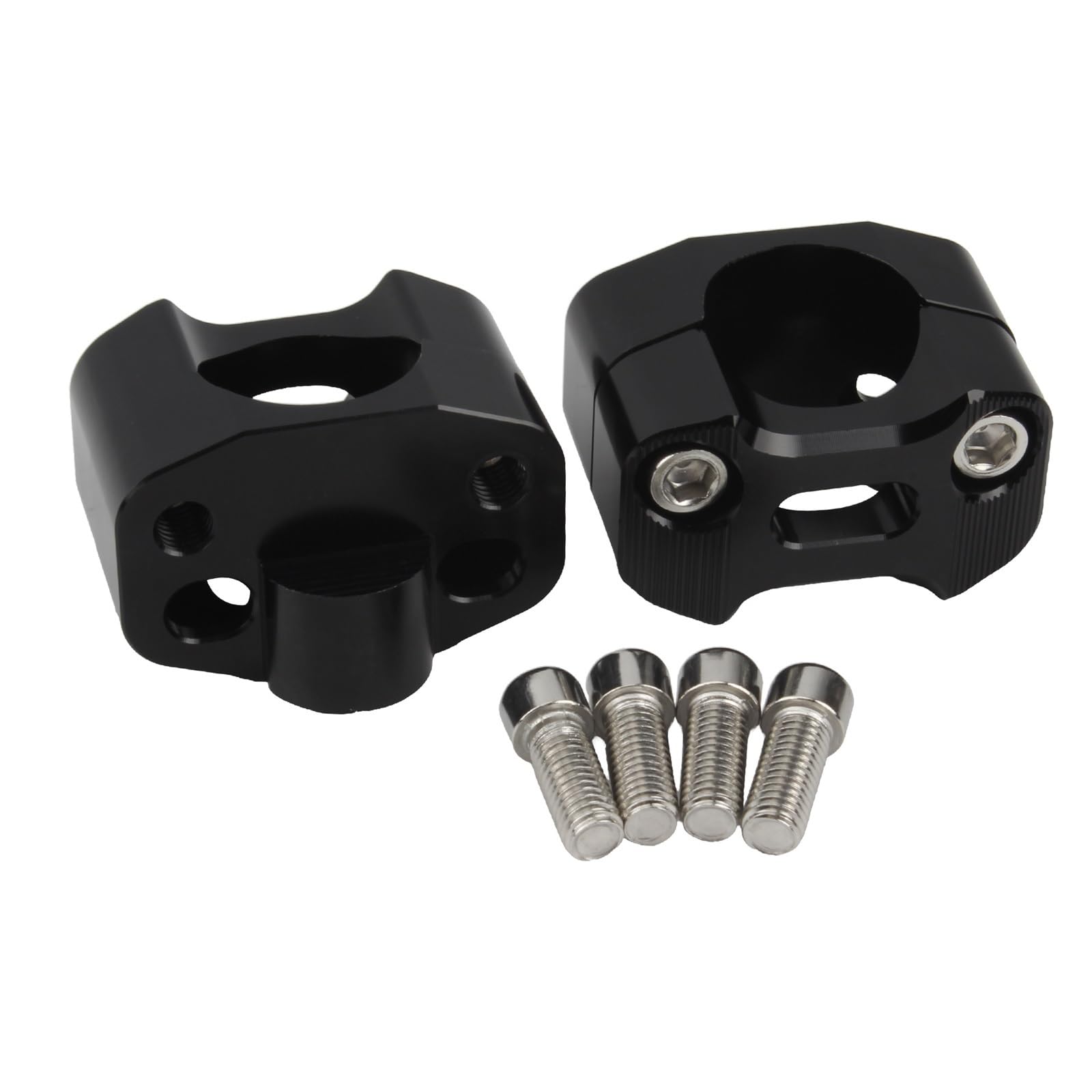 EHYSYN 22 28mm Universal Motorcycle CNC Billet HandleBar Fat Bar Risers Mount Clamp Adaptor Motocross Dirt Bike Modified Parts(Black)