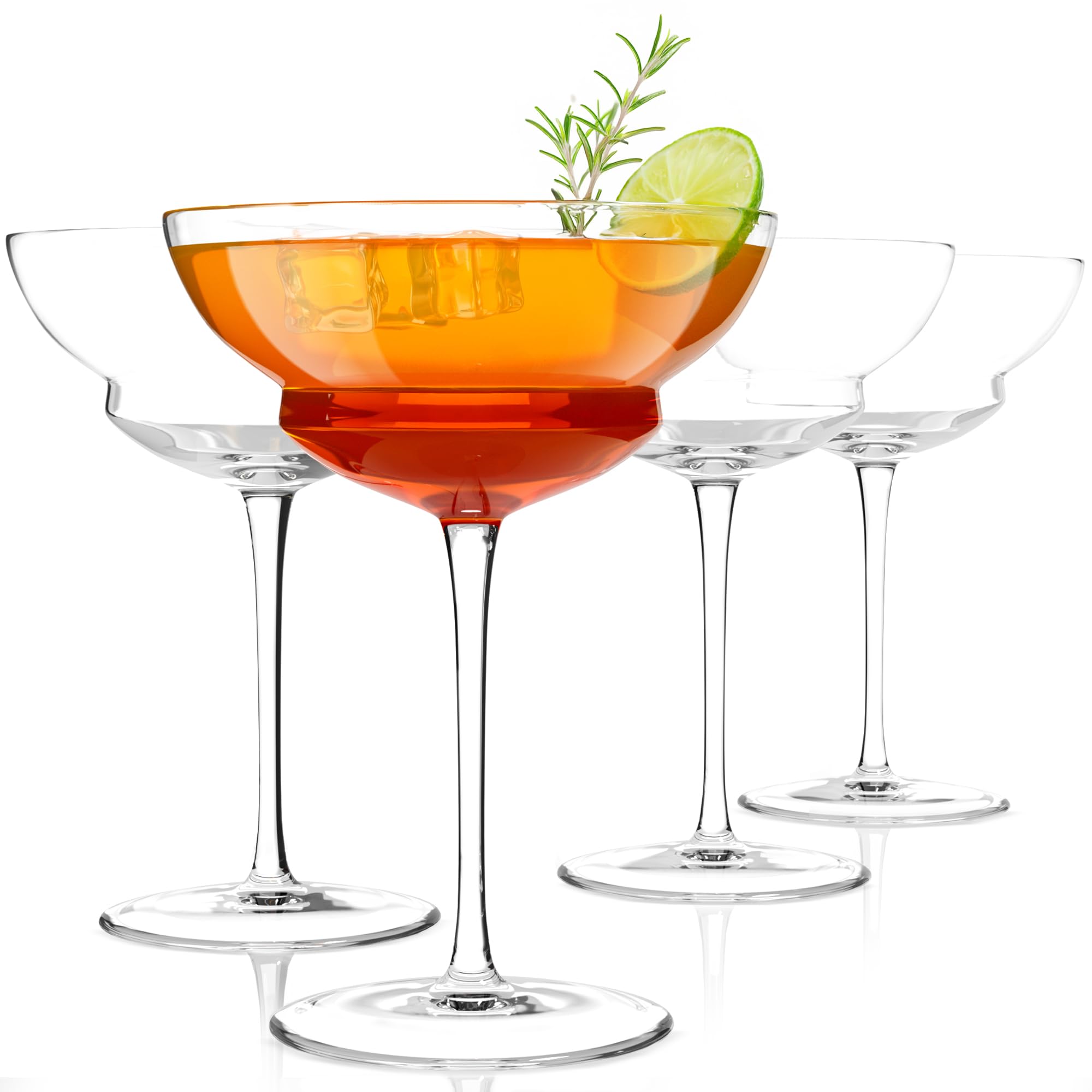 Luigi Bormioli Backdoor 20s - 8 25Oz Hemingway Cocktail Glasses Set of 4 Unique and Modern Crystal Martini