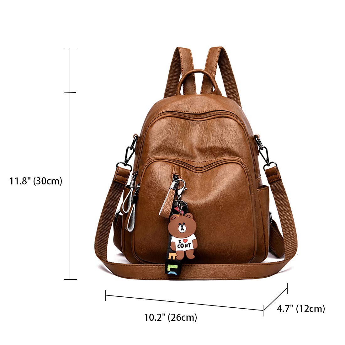 AINUOEY Donna Borse a Zaino Borsa a Zainetto Elegante Tracolla Zaini Firmate Marca Zainetti Antifurto PU pelle 76656 1 pz Marrone