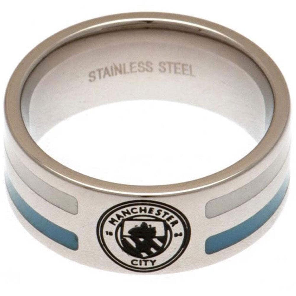 Manchester City F.C. Couleur à Rayures Bague Medium Officiel