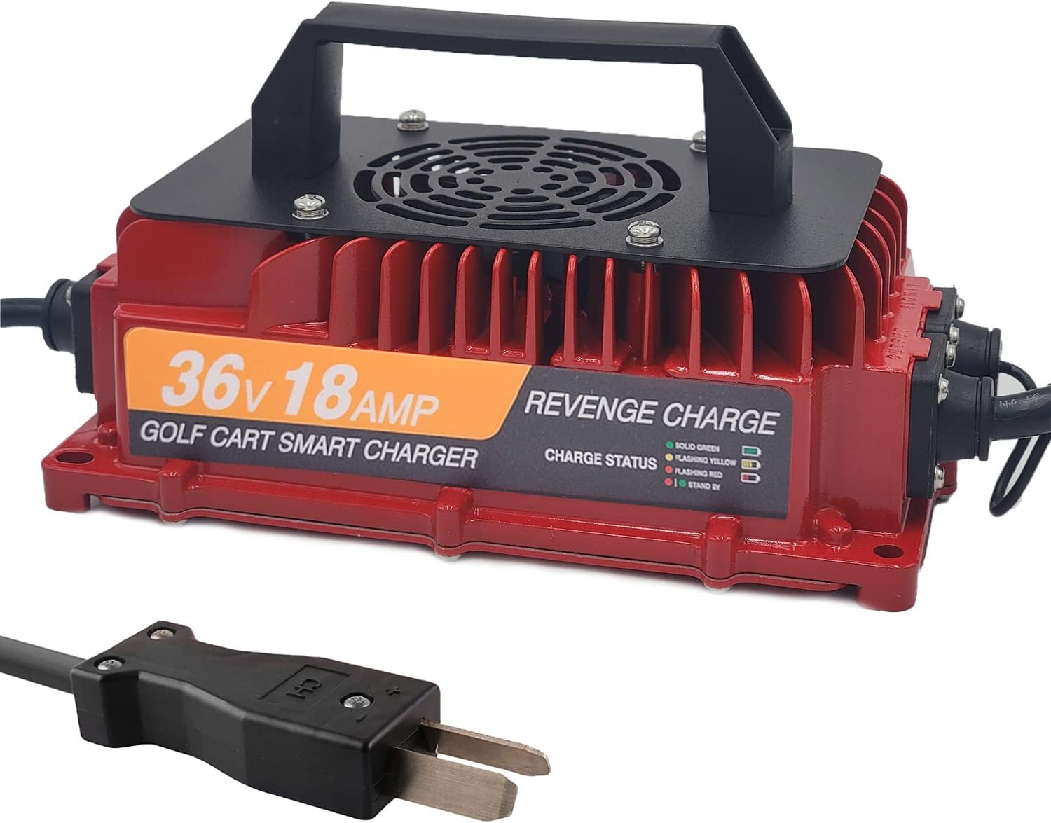 Revenge Golf Cart Parts & Accessories 18 AMP Golf Cart Battery Charger for 36 Volt Club Car, EZGO & Yamaha Models with Crowfoot Plug